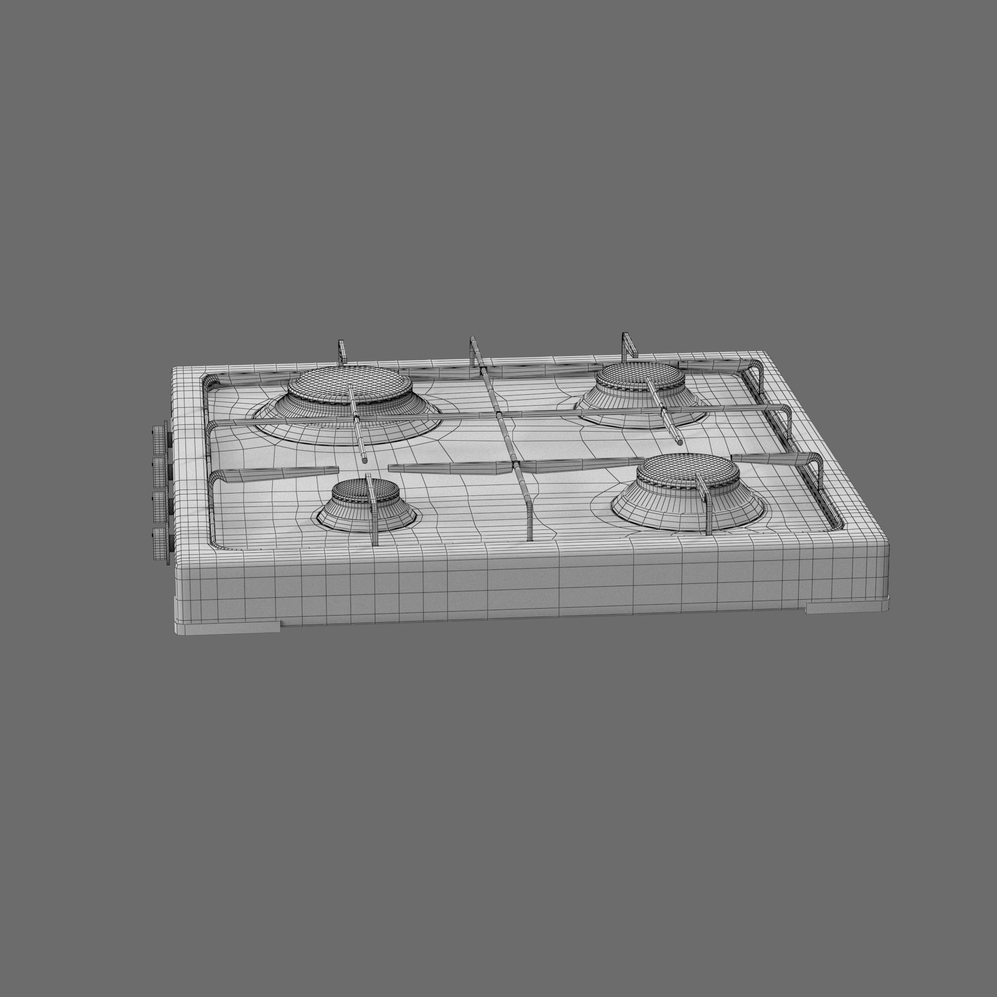 Cooktop Stove top Classic 3D Model Low-poly 3D model_7