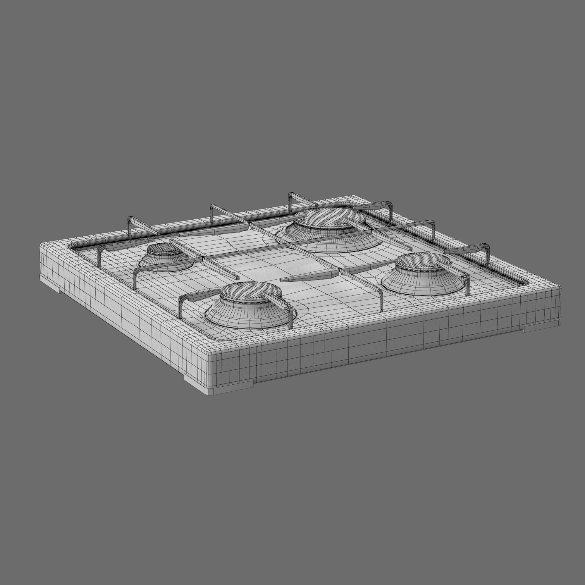 Cooktop Stove top Classic 3D Model Low-poly 3D model_40