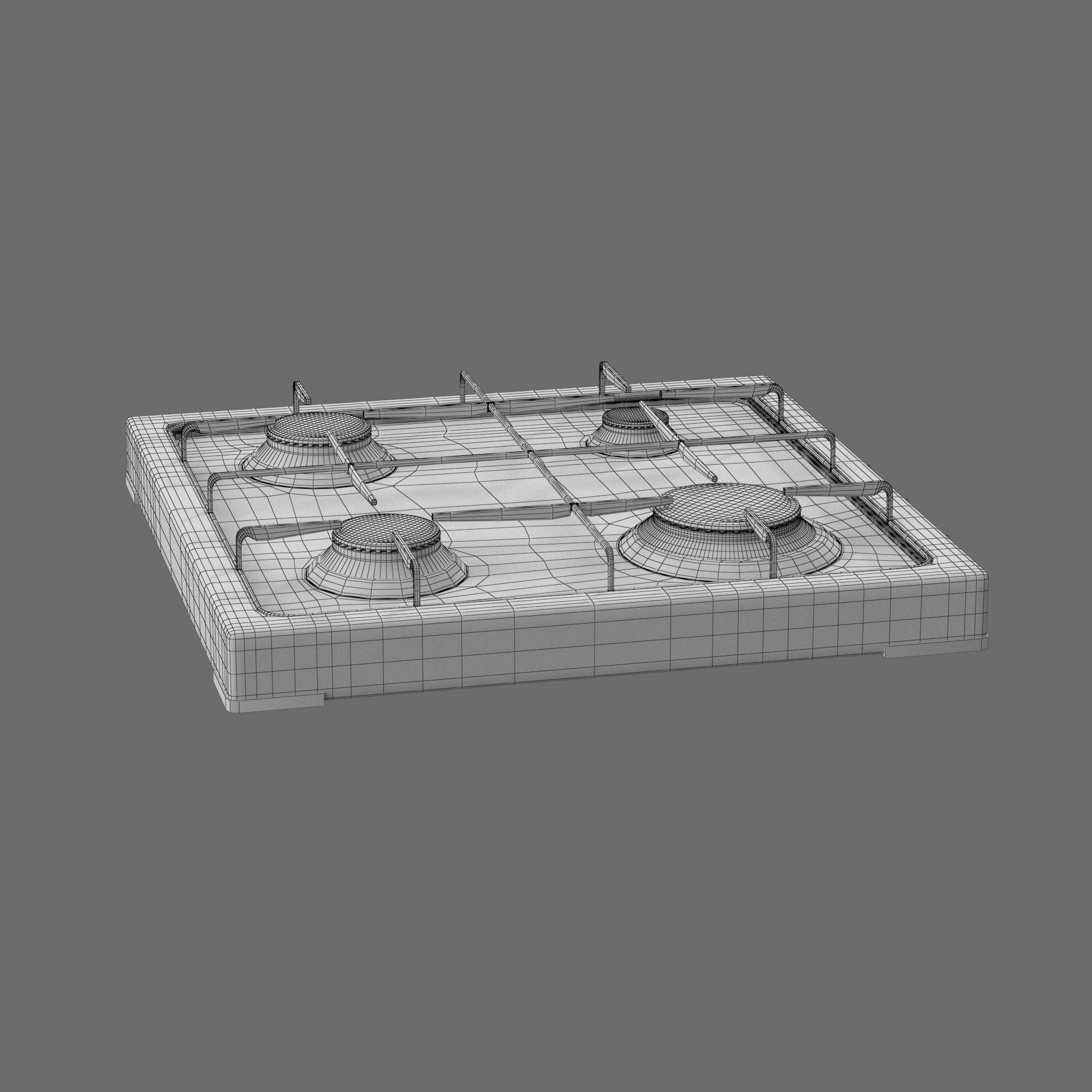 Cooktop Stove top Classic 3D Model Low-poly 3D model_44