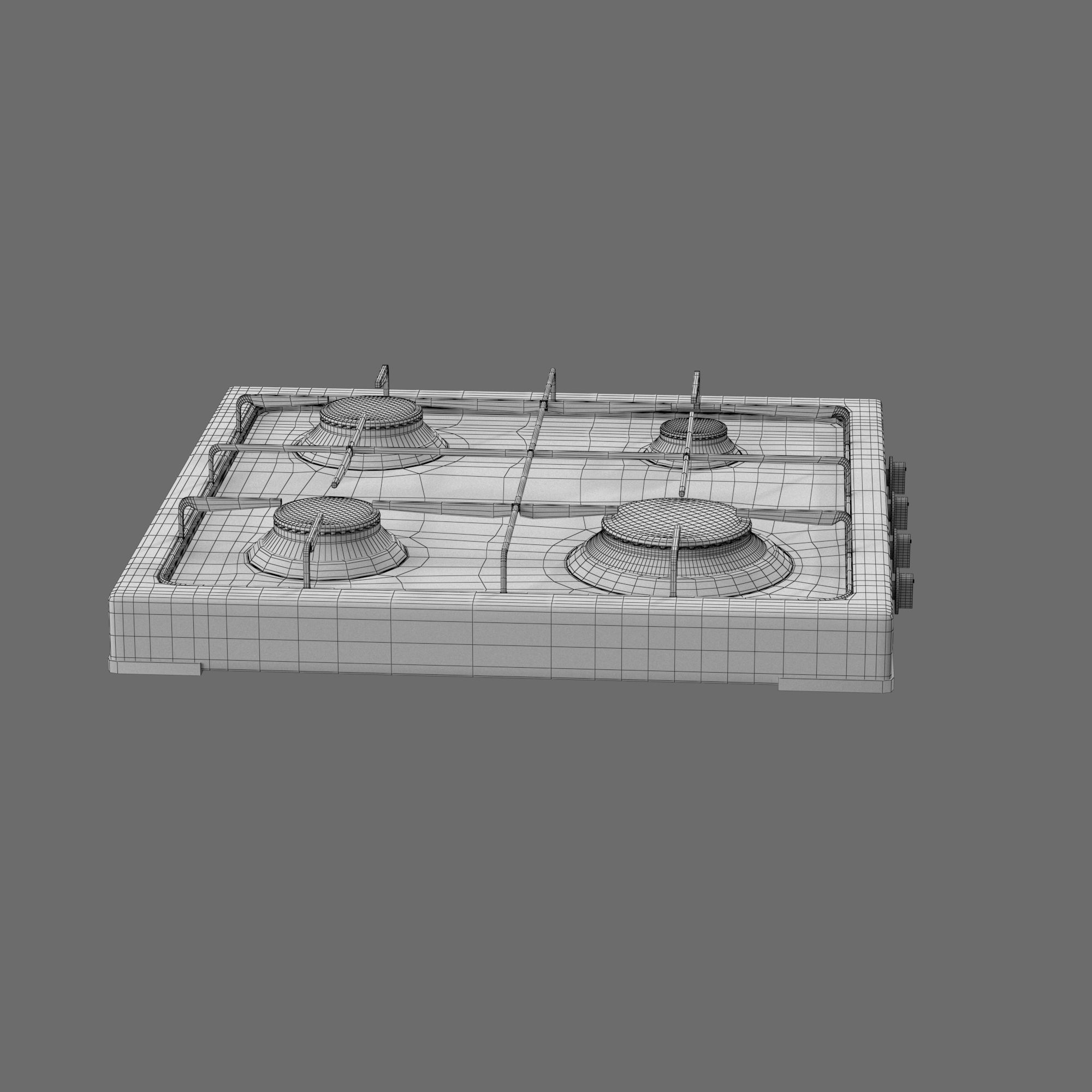 Cooktop Stove top Classic 3D Model Low-poly 3D model_41