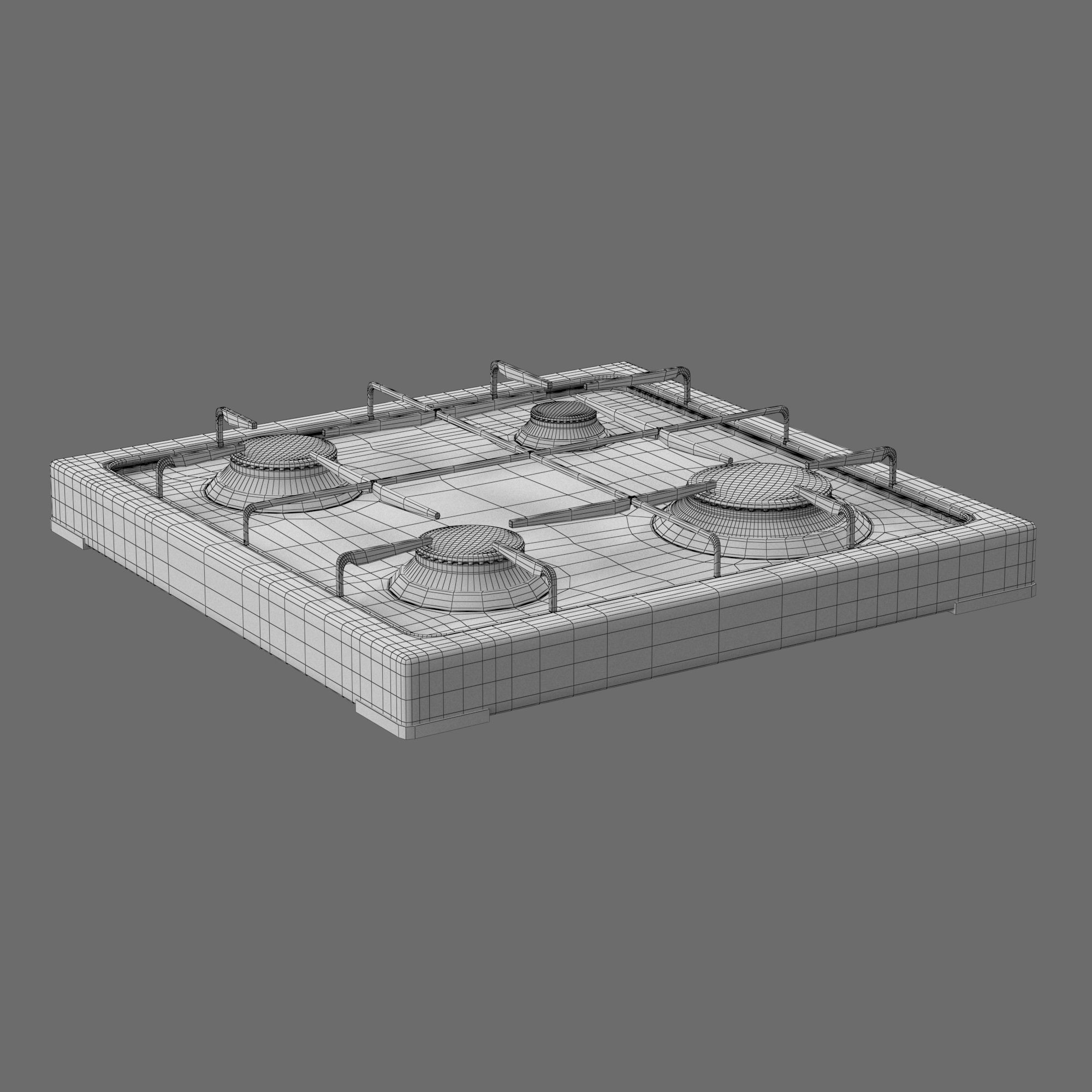 Cooktop Stove top Classic 3D Model Low-poly 3D model_39