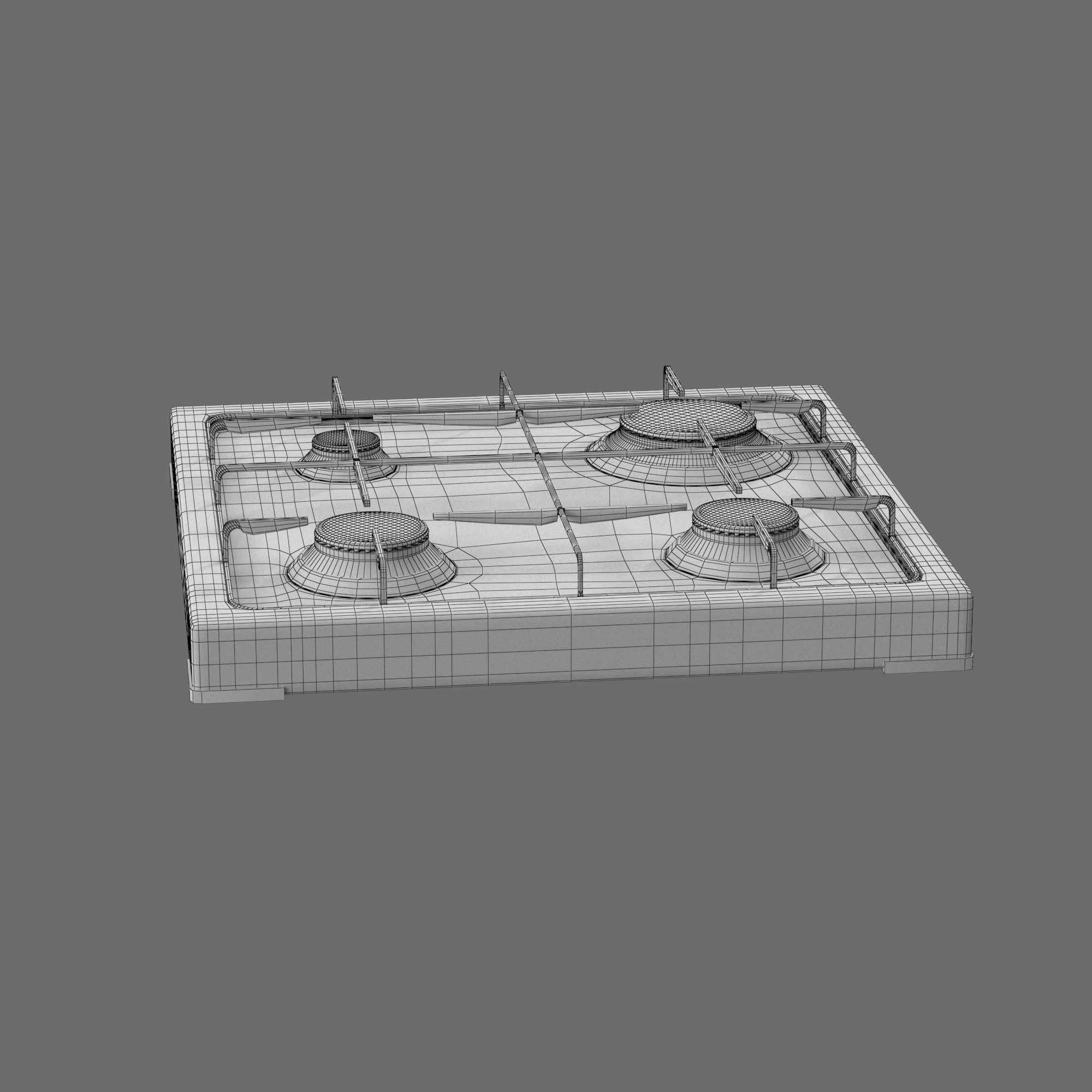 Cooktop Stove top Classic 3D Model Low-poly 3D model_37