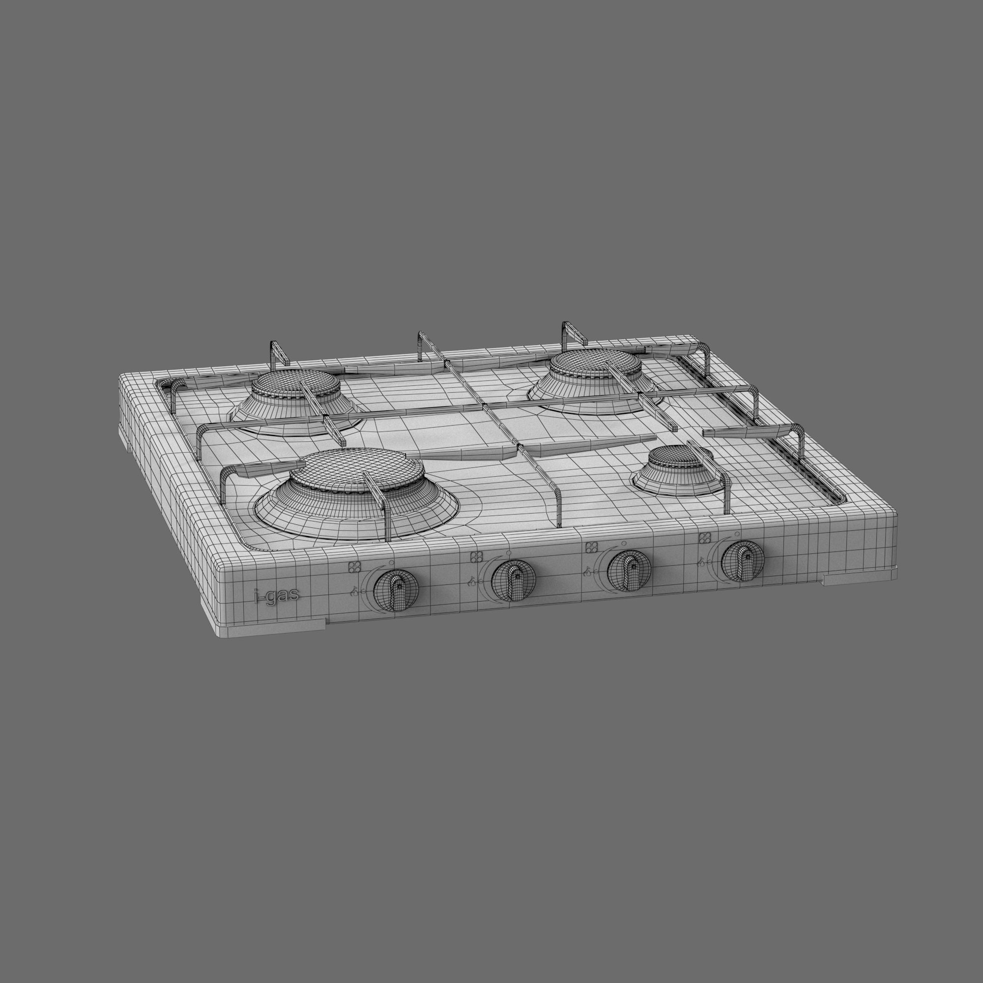 Cooktop Stove top Classic 3D Model Low-poly 3D model_29
