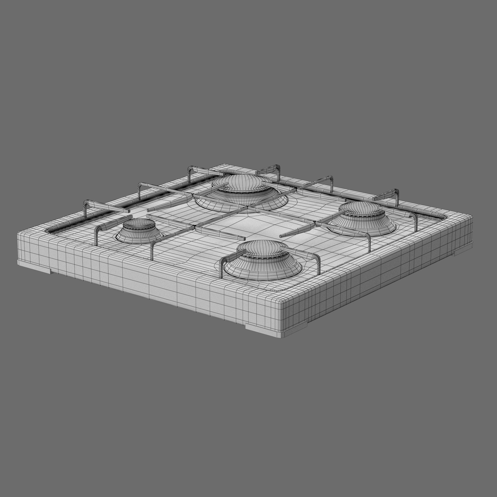 Cooktop Stove top Classic 3D Model Low-poly 3D model_33
