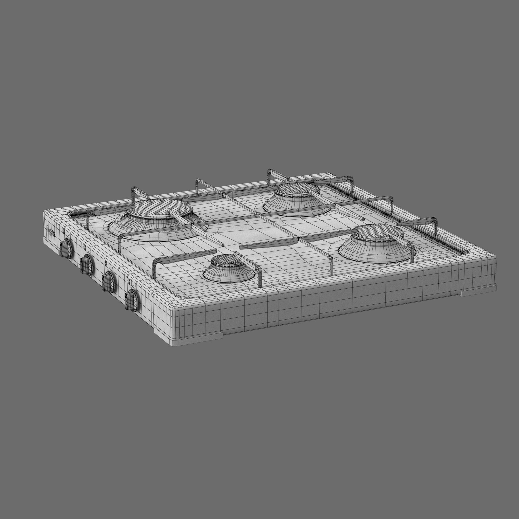 Cooktop Stove top Classic 3D Model Low-poly 3D model_32