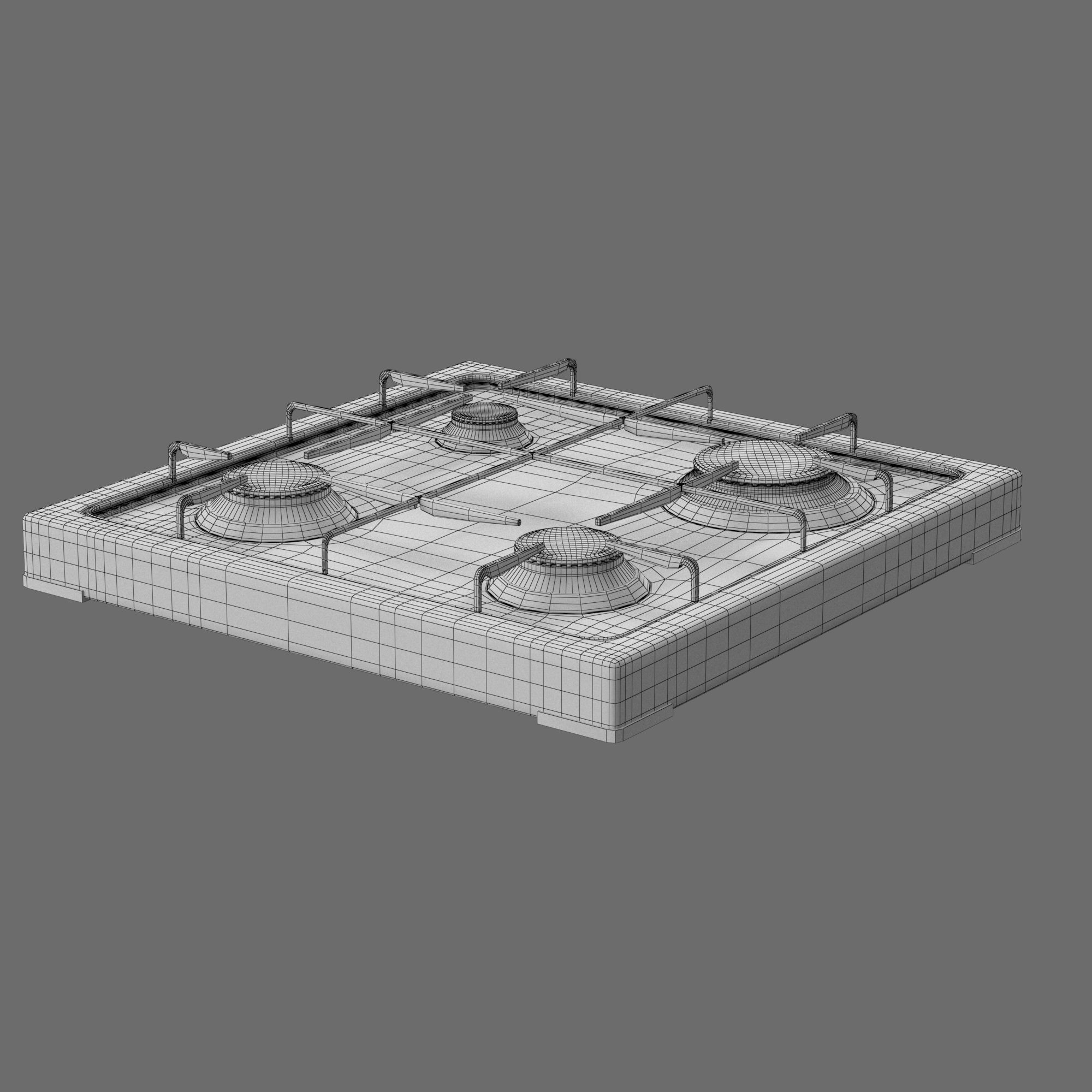 Cooktop Stove top Classic 3D Model Low-poly 3D model_36