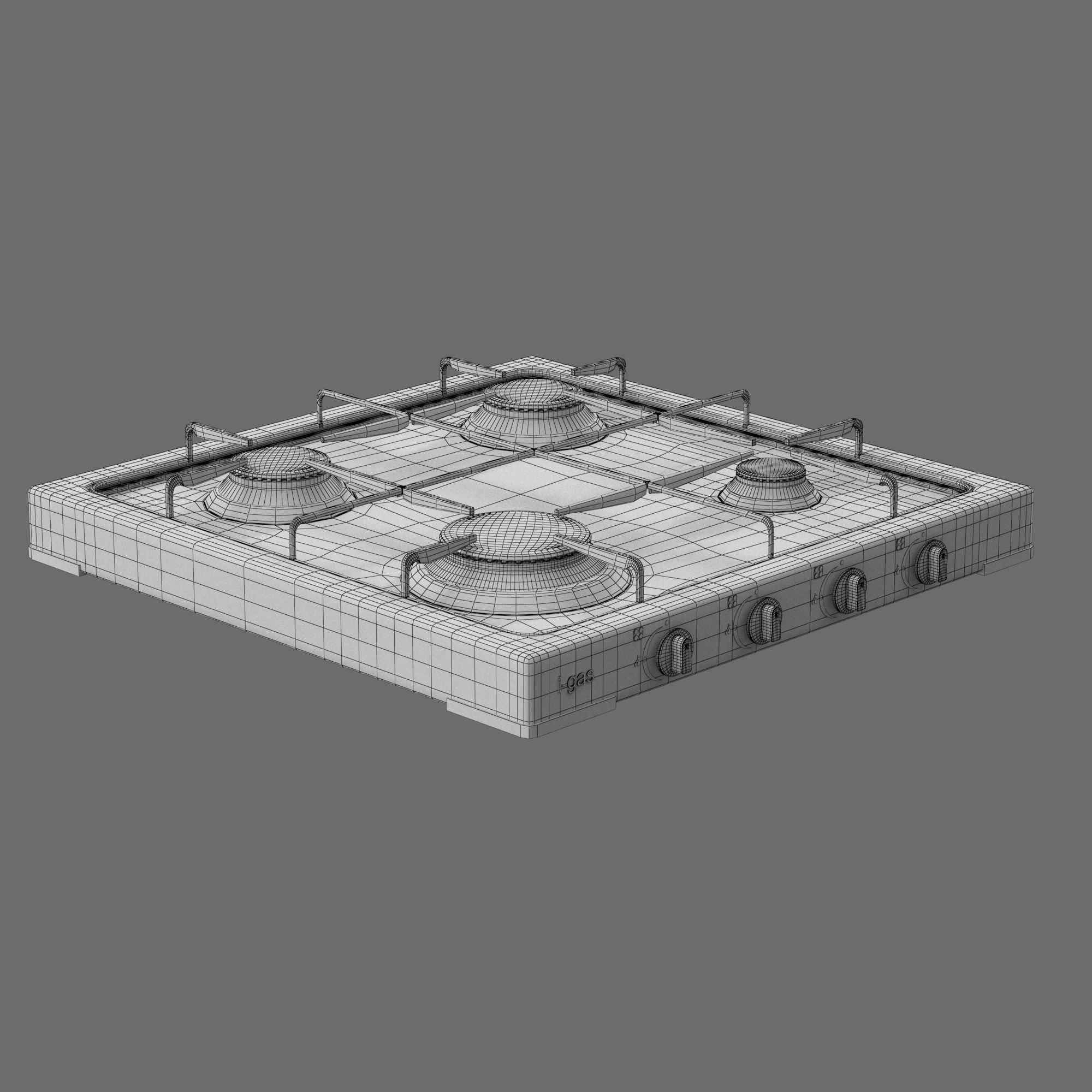 Cooktop Stove top Classic 3D Model Low-poly 3D model_45