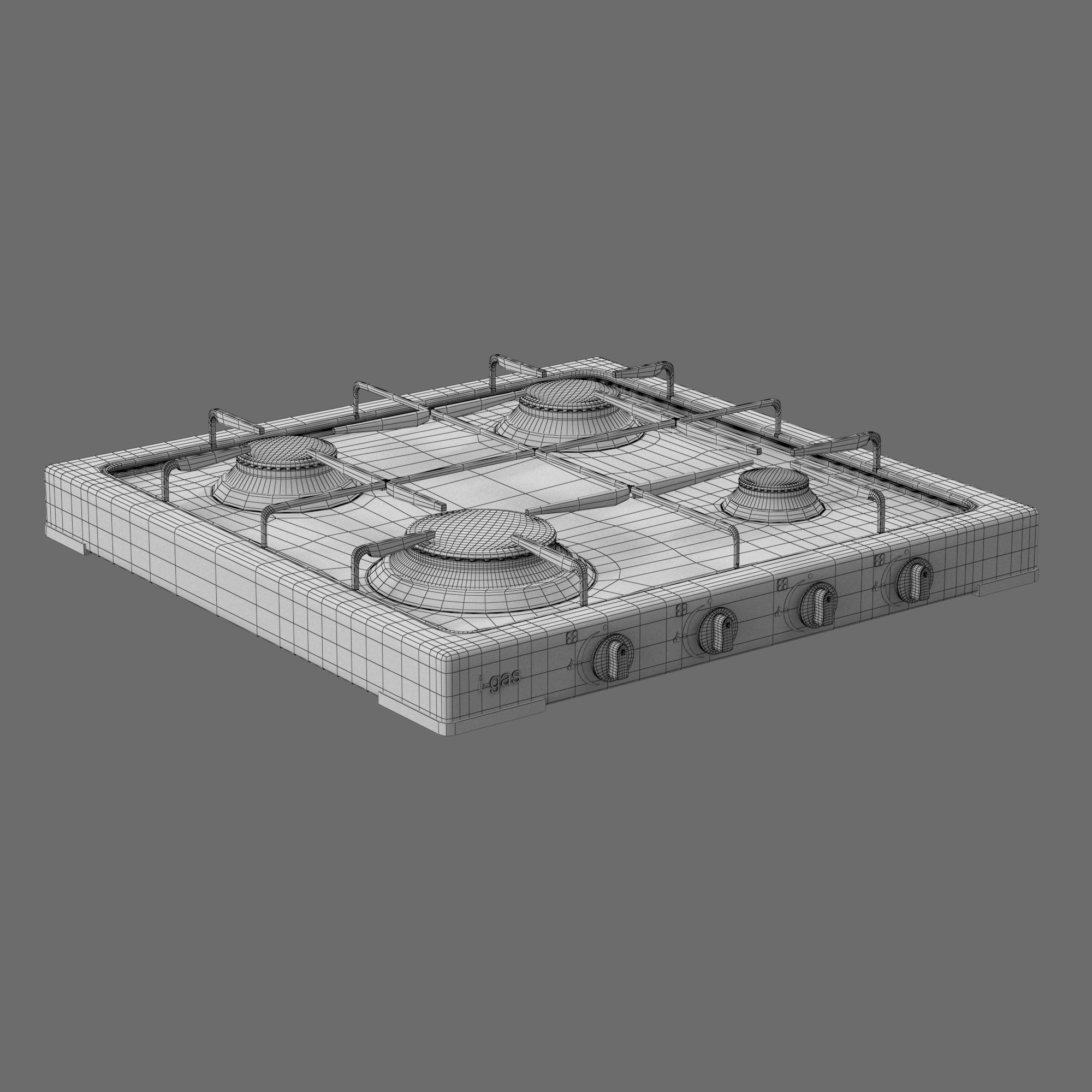 Cooktop Stove top Classic 3D Model Low-poly 3D model_48