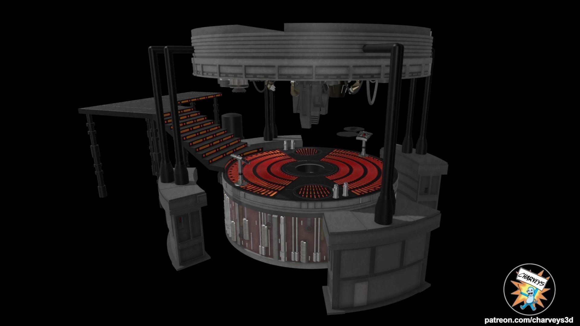 Star Wars Carbon Freezing Chamber Diorama for action figures 3D print model_2