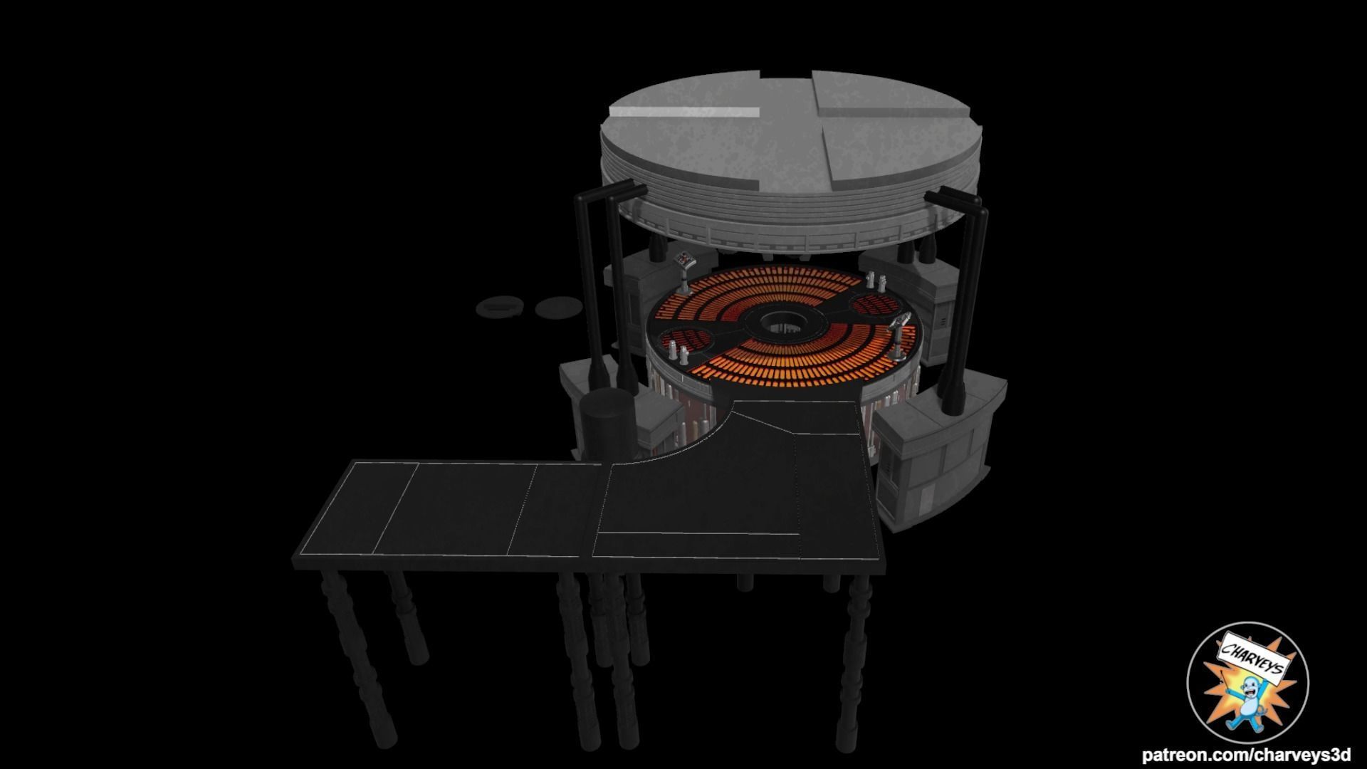 Star Wars Carbon Freezing Chamber Diorama for action figures 3D print model_4