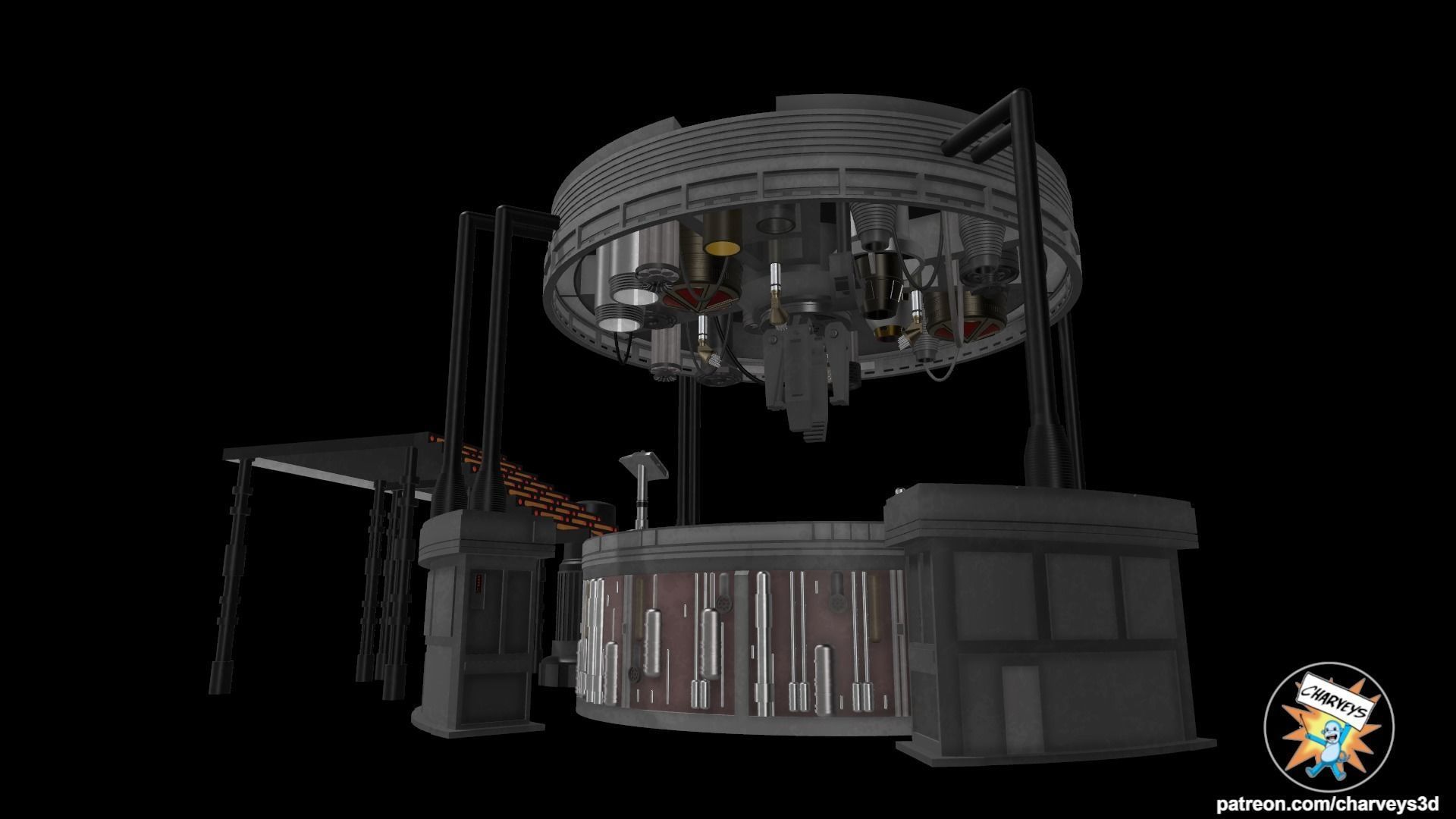 Star Wars Carbon Freezing Chamber Diorama for action figures 3D print model_5