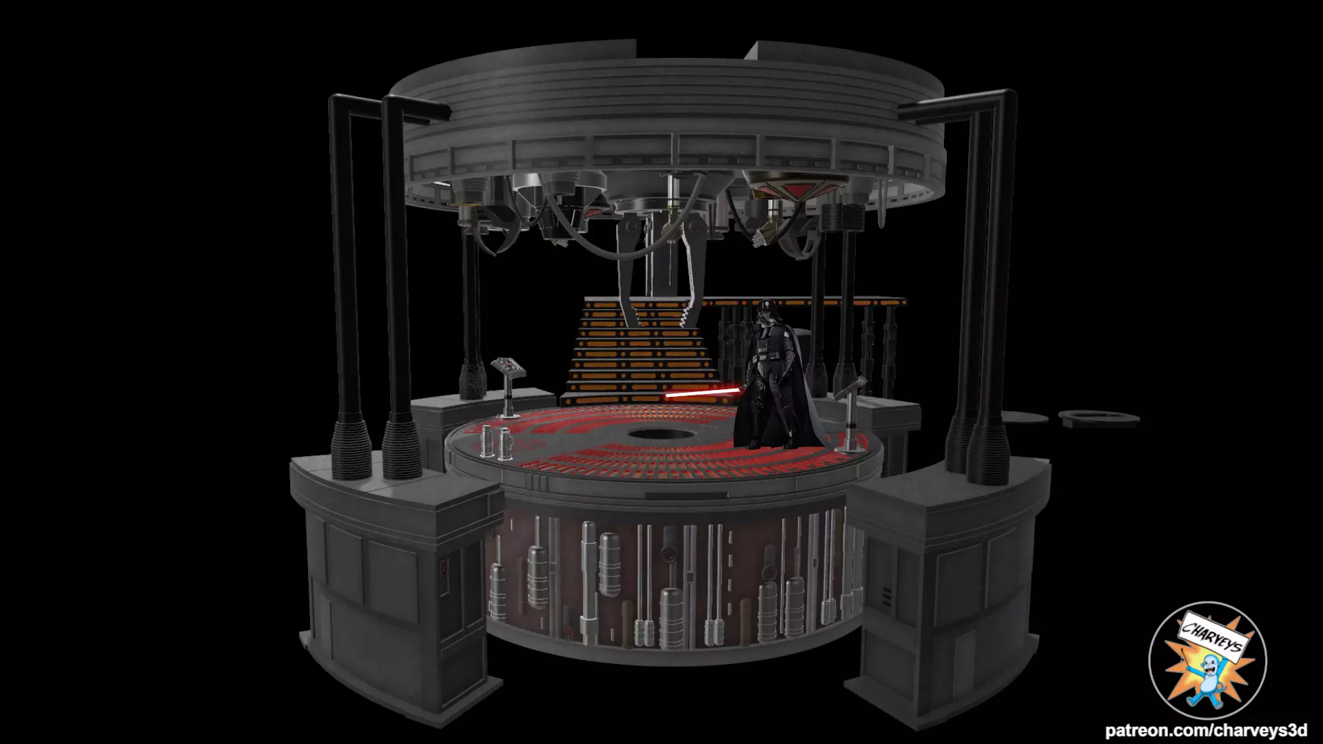 Star Wars Carbon Freezing Chamber Diorama for action figures 3D print model_0