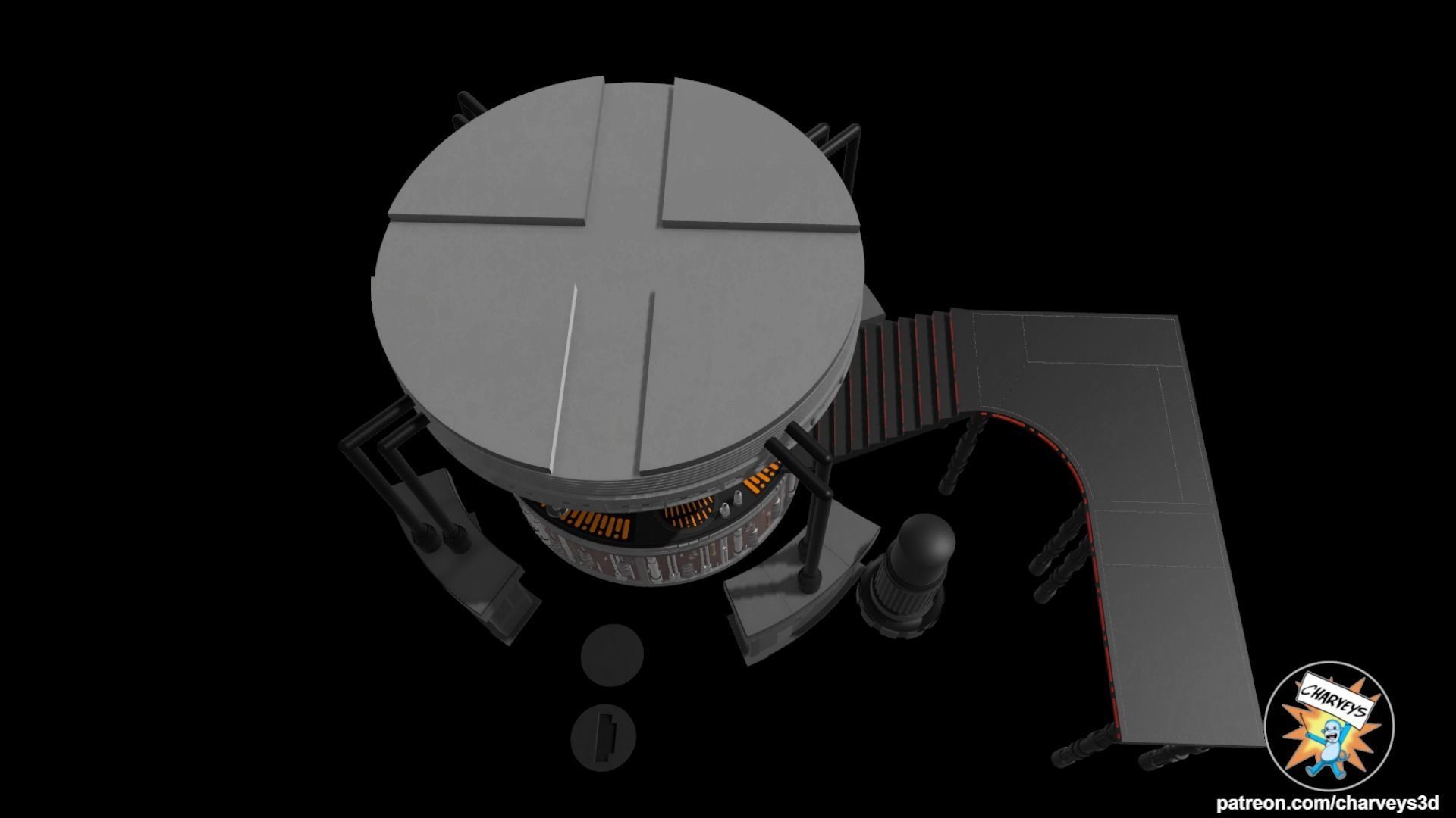 Star Wars Carbon Freezing Chamber Diorama for action figures 3D print model_7