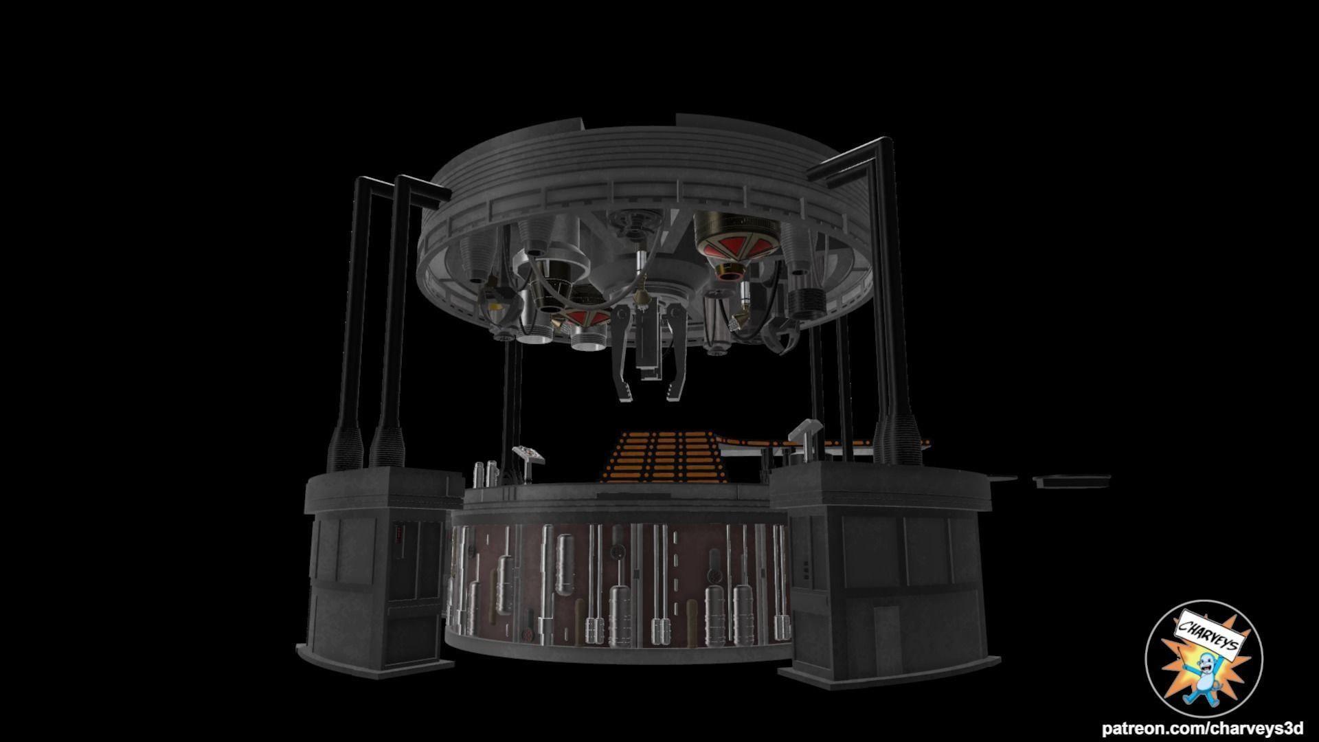 Star Wars Carbon Freezing Chamber Diorama for action figures 3D print model_6