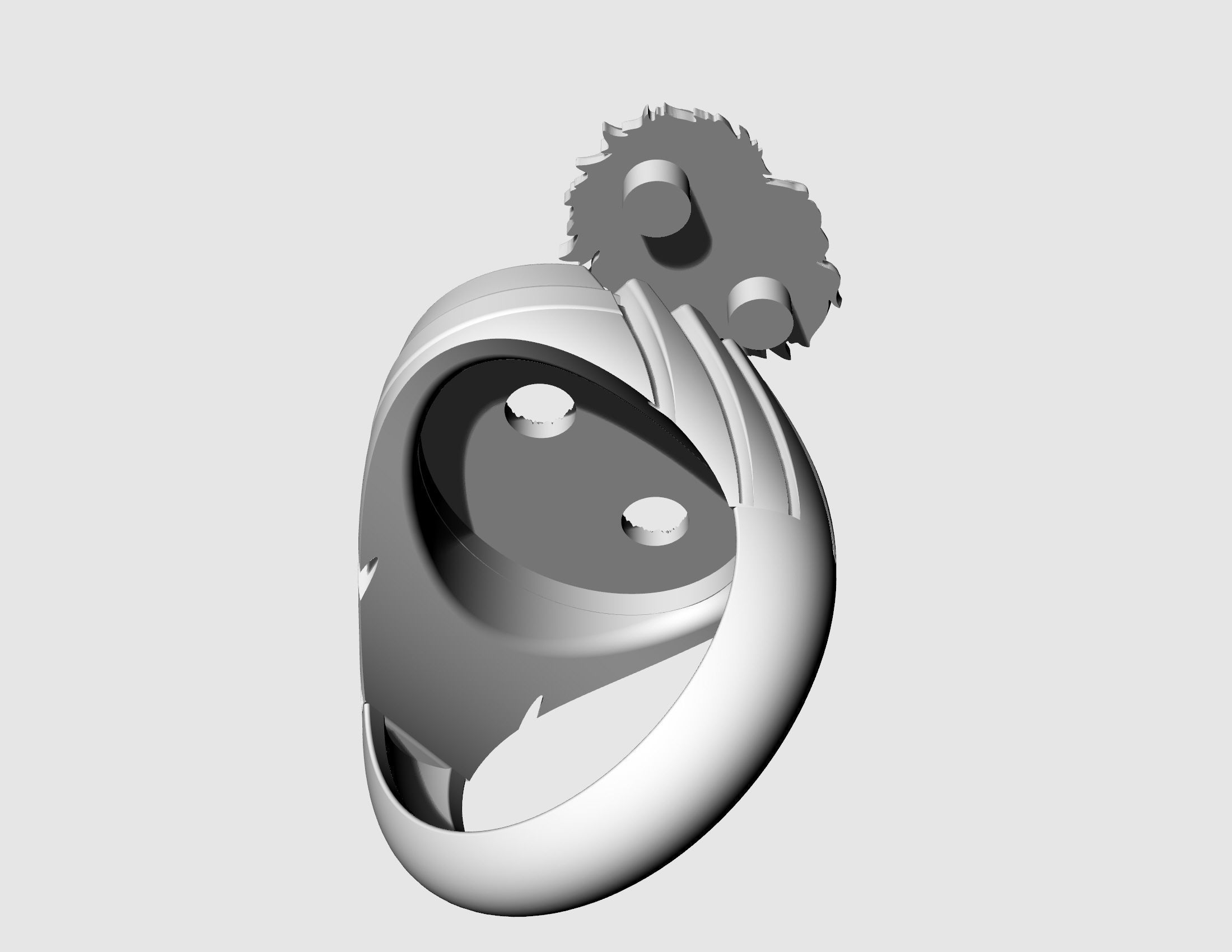 Lion profile ring 3D print model_11