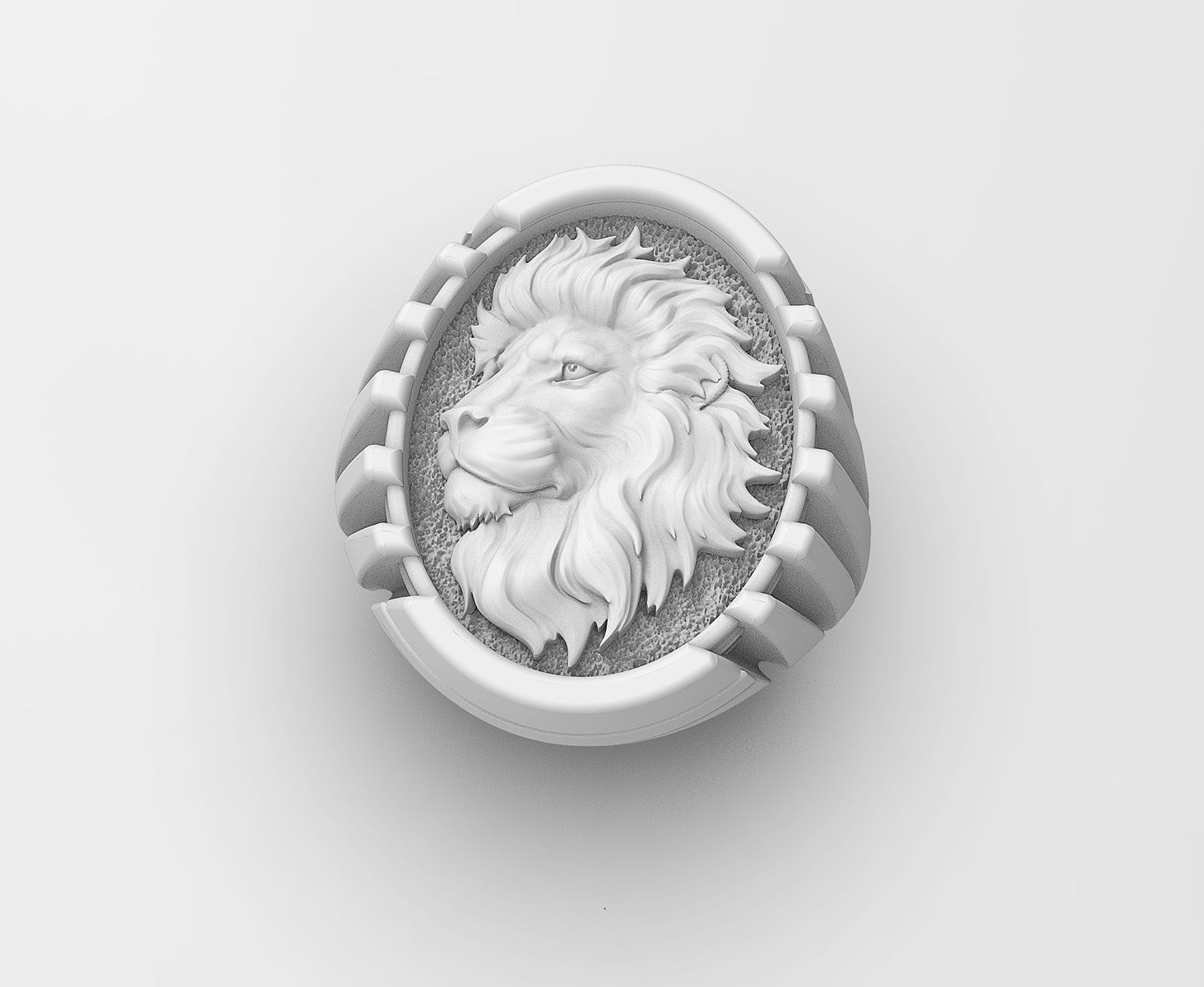 Lion profile ring 3D print model_4