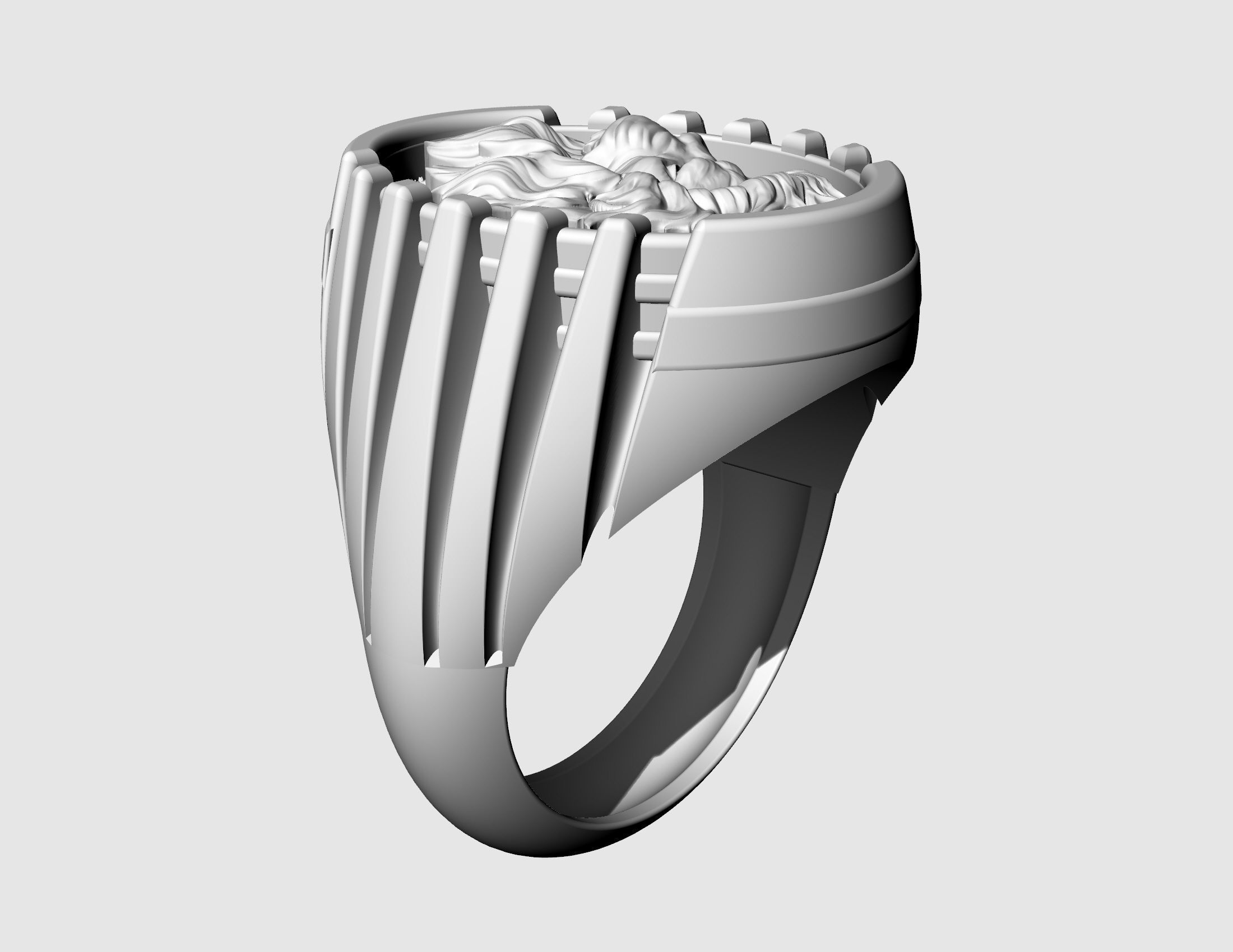Lion profile ring 3D print model_8