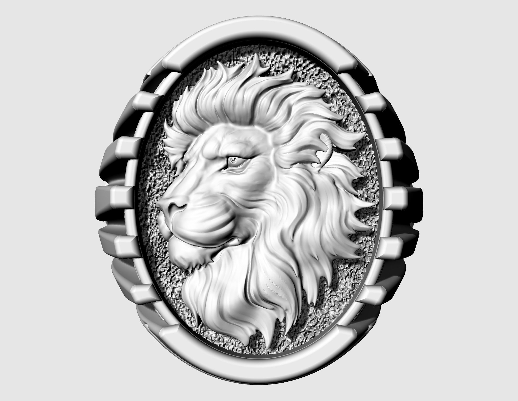 Lion profile ring 3D print model_5