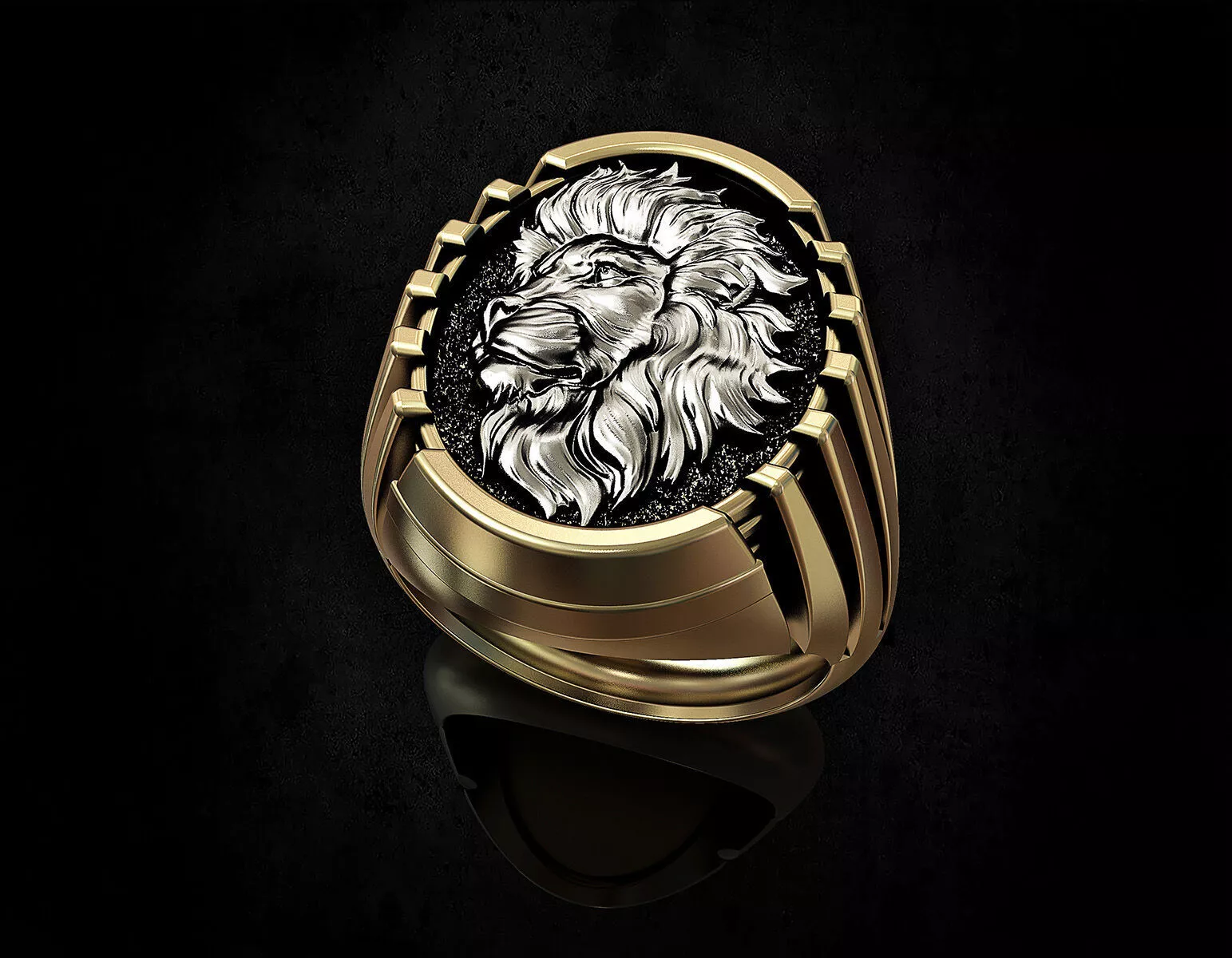 Lion profile ring 3D print model