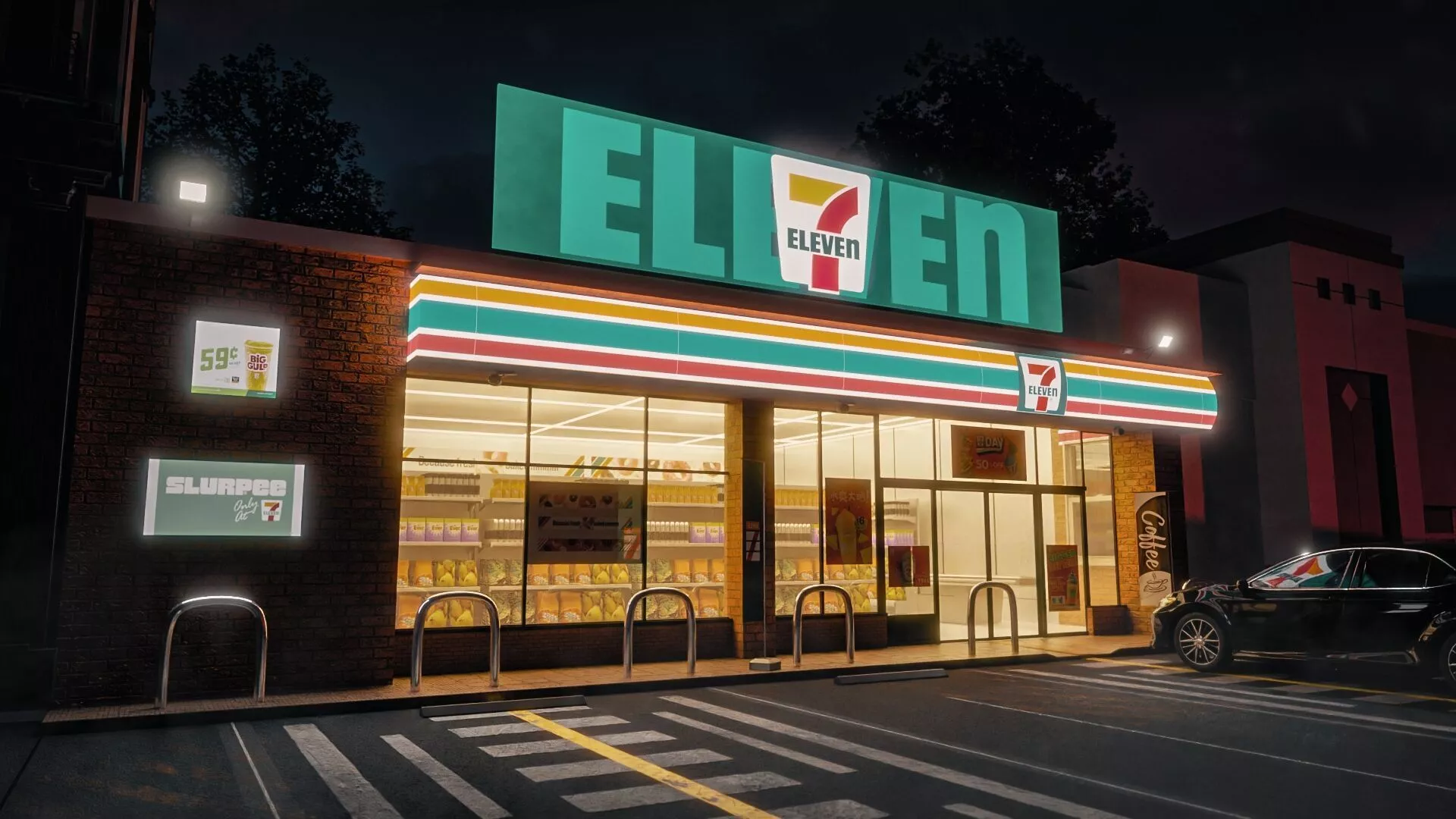 7eleven store Low-poly 3D model