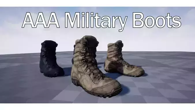 Military Boots  Low-poly 3D model