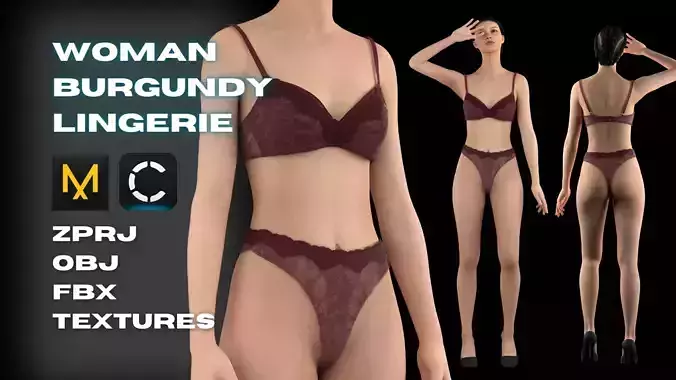 Woman Underwear Set Modeling in Clo3D - Marvelous Designer