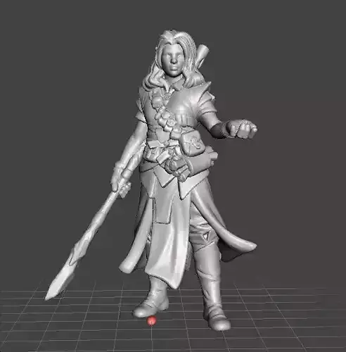 FEMALE ELF HEALER MAGE MINIATURE MODEL FOR FANTASY GAMES DND RPG 3D print model