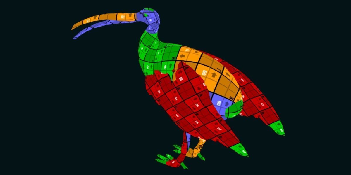 Giant Ibis Bird Low-poly 3D model_12