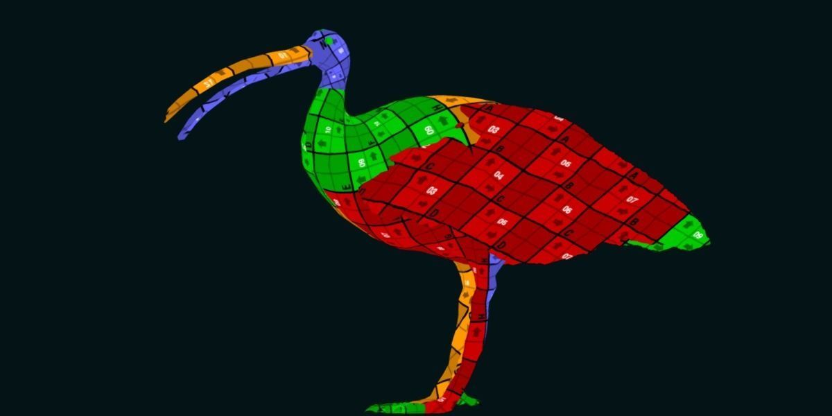 Giant Ibis Bird Low-poly 3D model_11