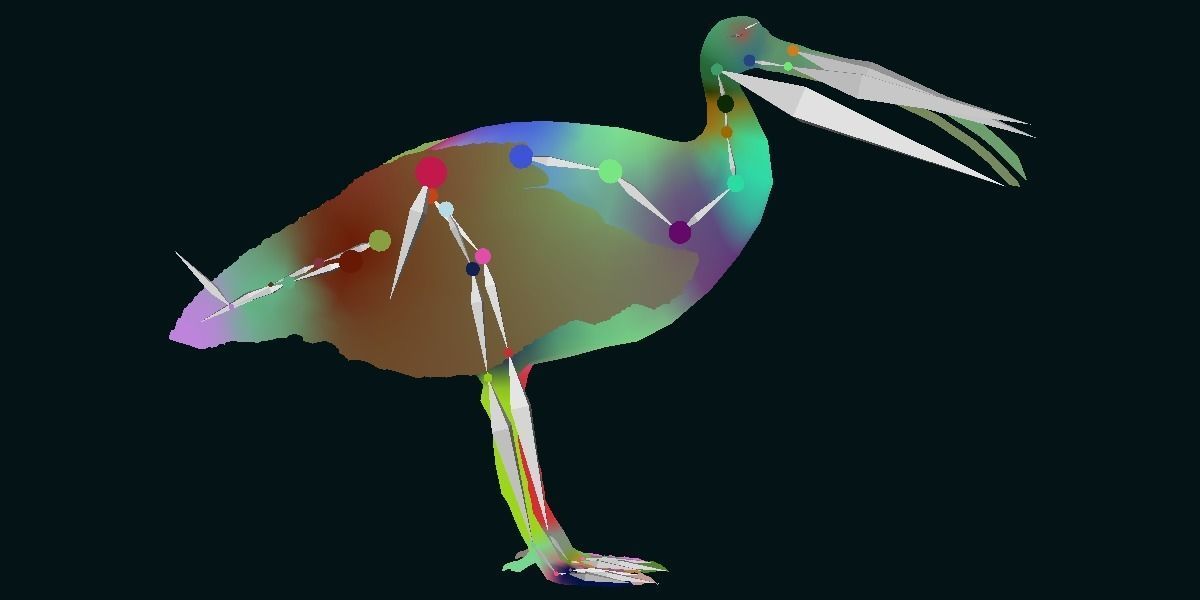 Giant Ibis Bird Low-poly 3D model_17