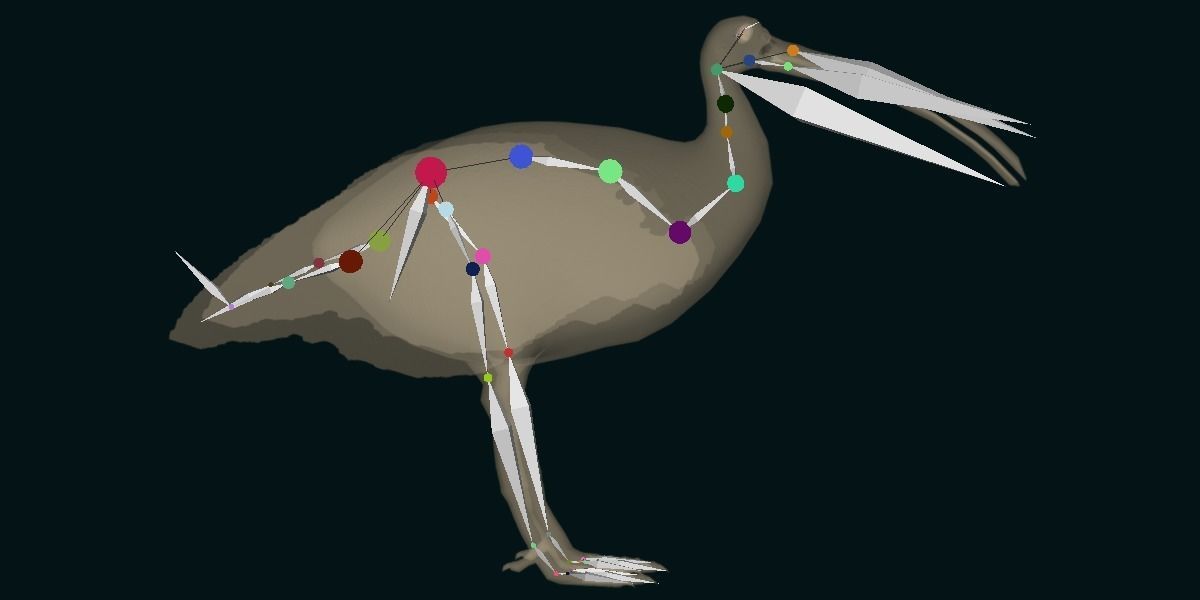 Giant Ibis Bird Low-poly 3D model_16