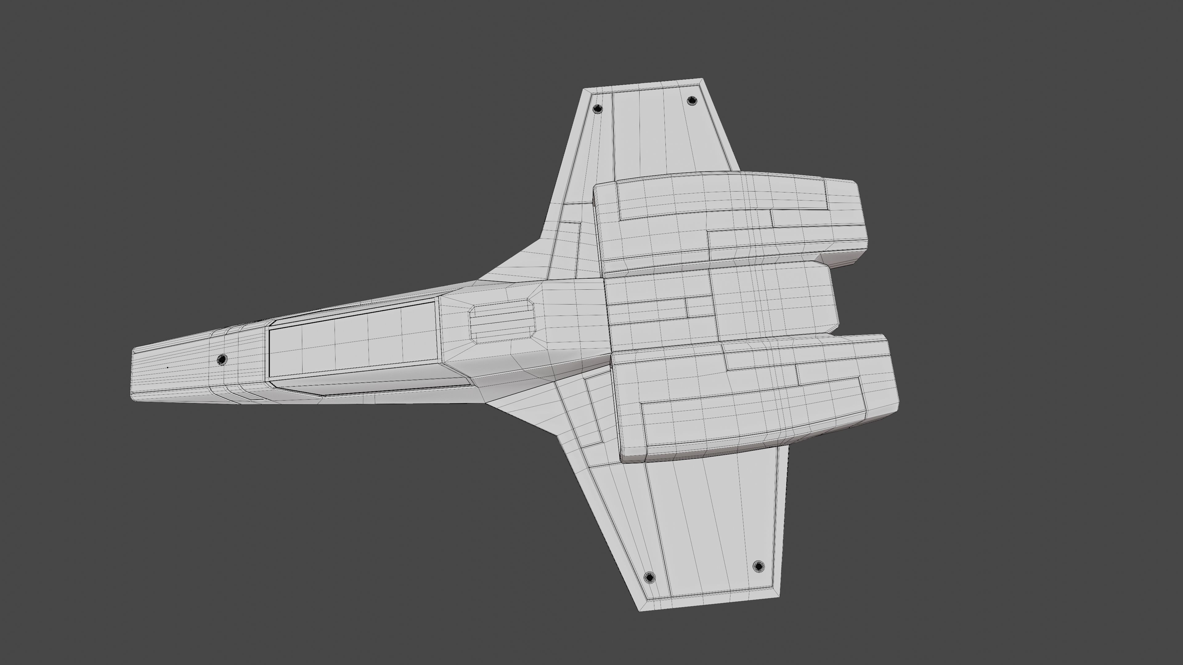 Sci-Fi Space Fighter Jet with Interior Cockpit Low-poly 3D model_26
