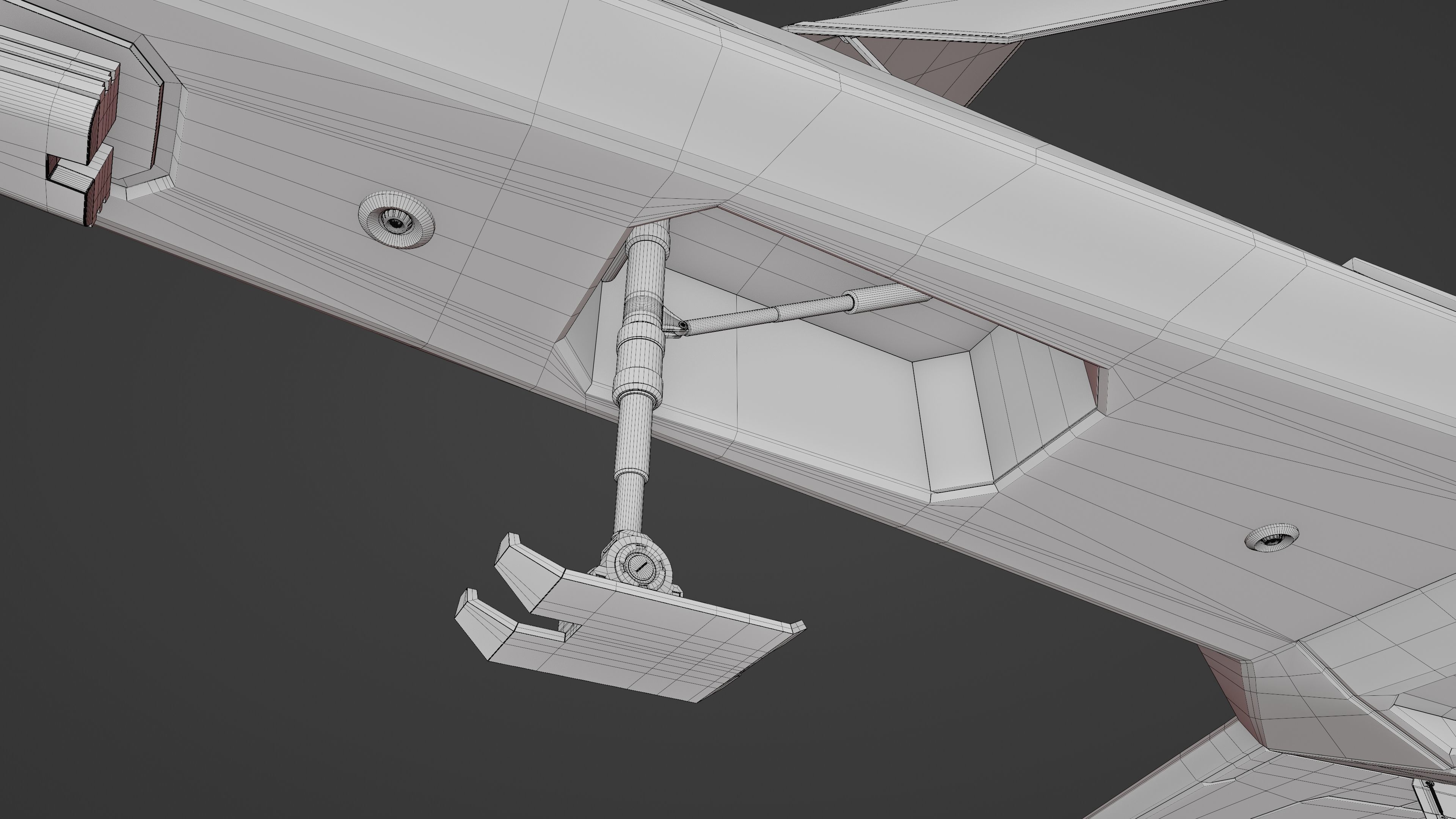 Sci-Fi Space Fighter Jet with Interior Cockpit Low-poly 3D model_34
