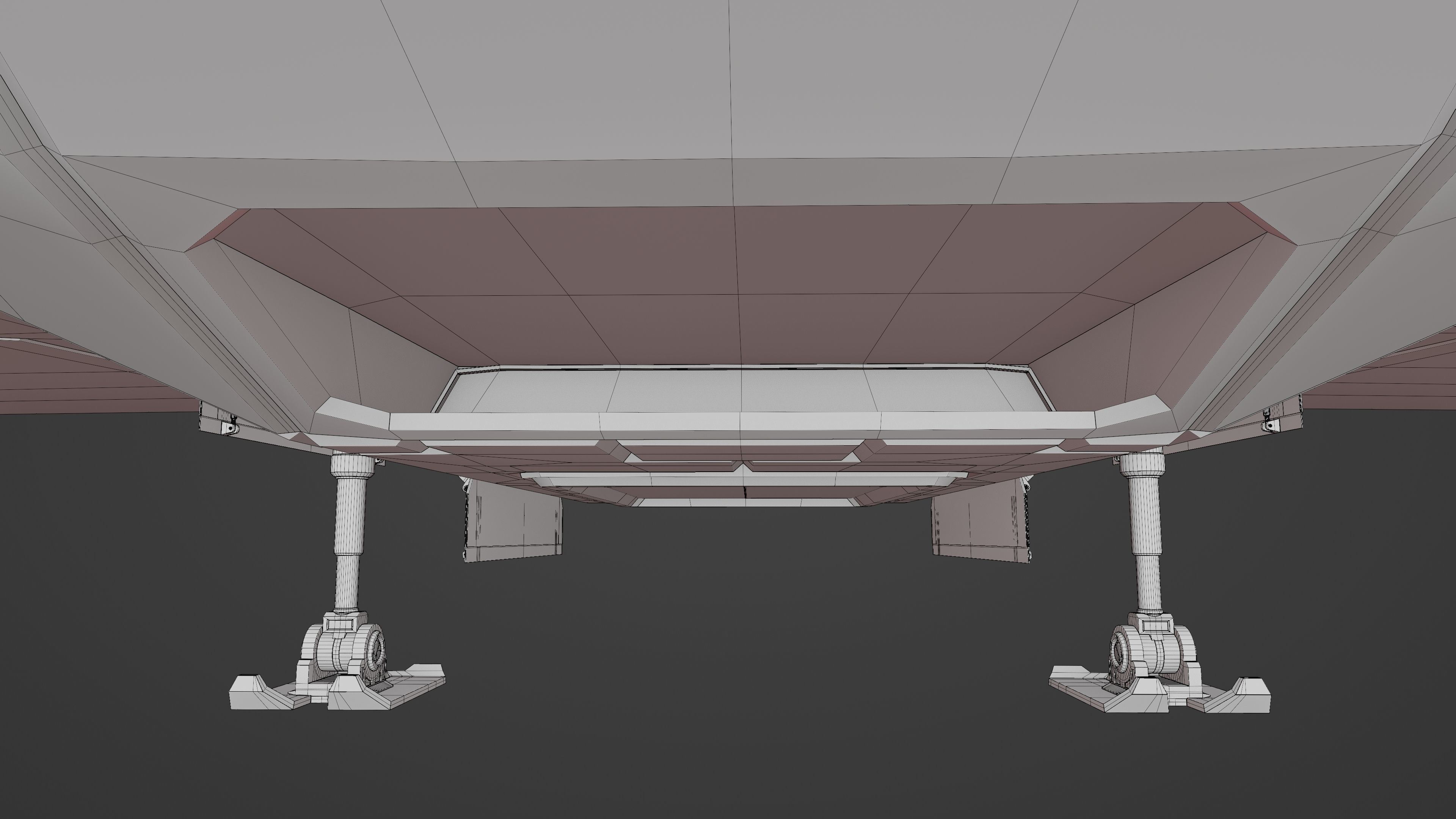 Sci-Fi Space Fighter Jet with Interior Cockpit Low-poly 3D model_37