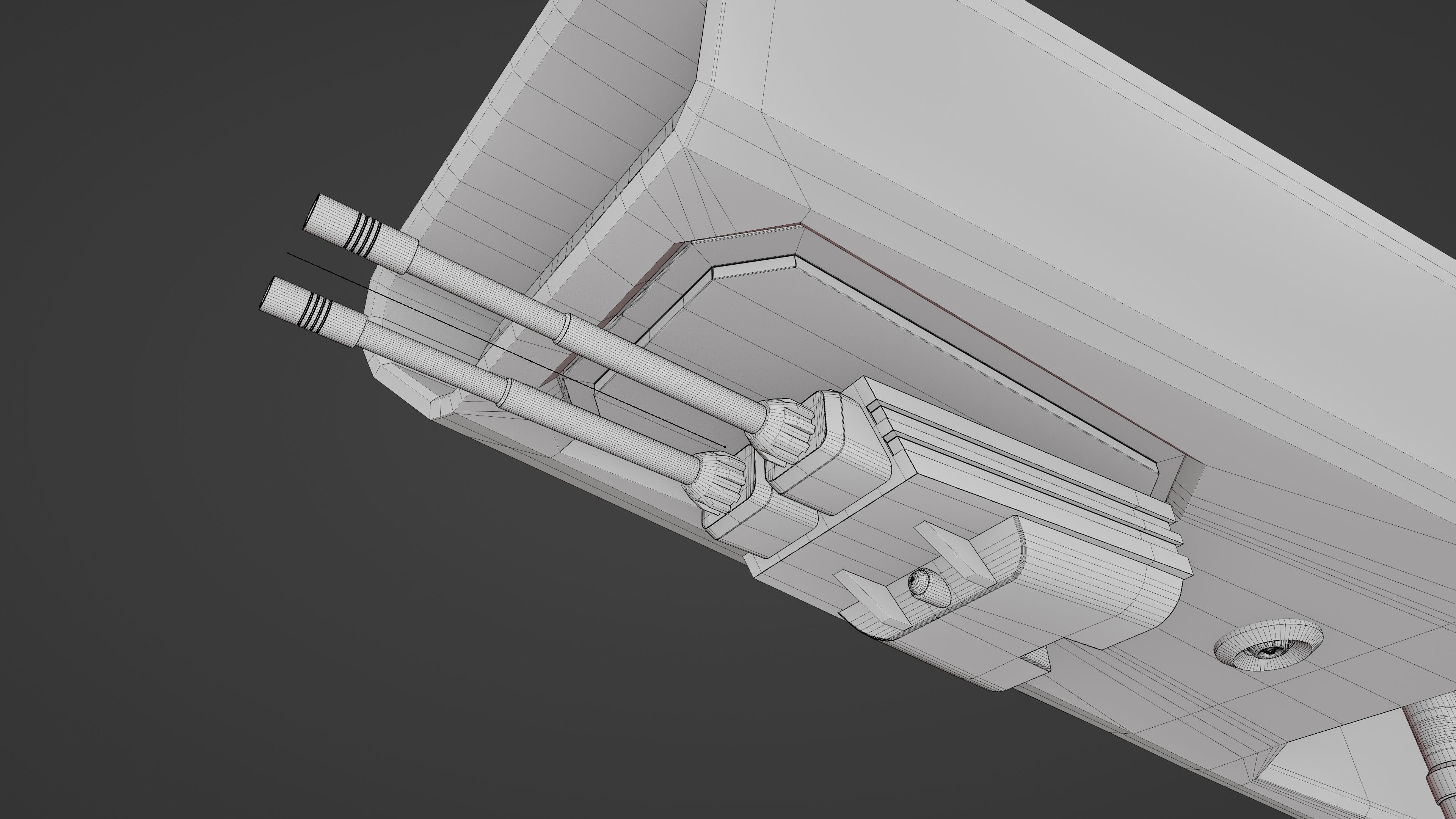 Sci-Fi Space Fighter Jet with Interior Cockpit Low-poly 3D model_36
