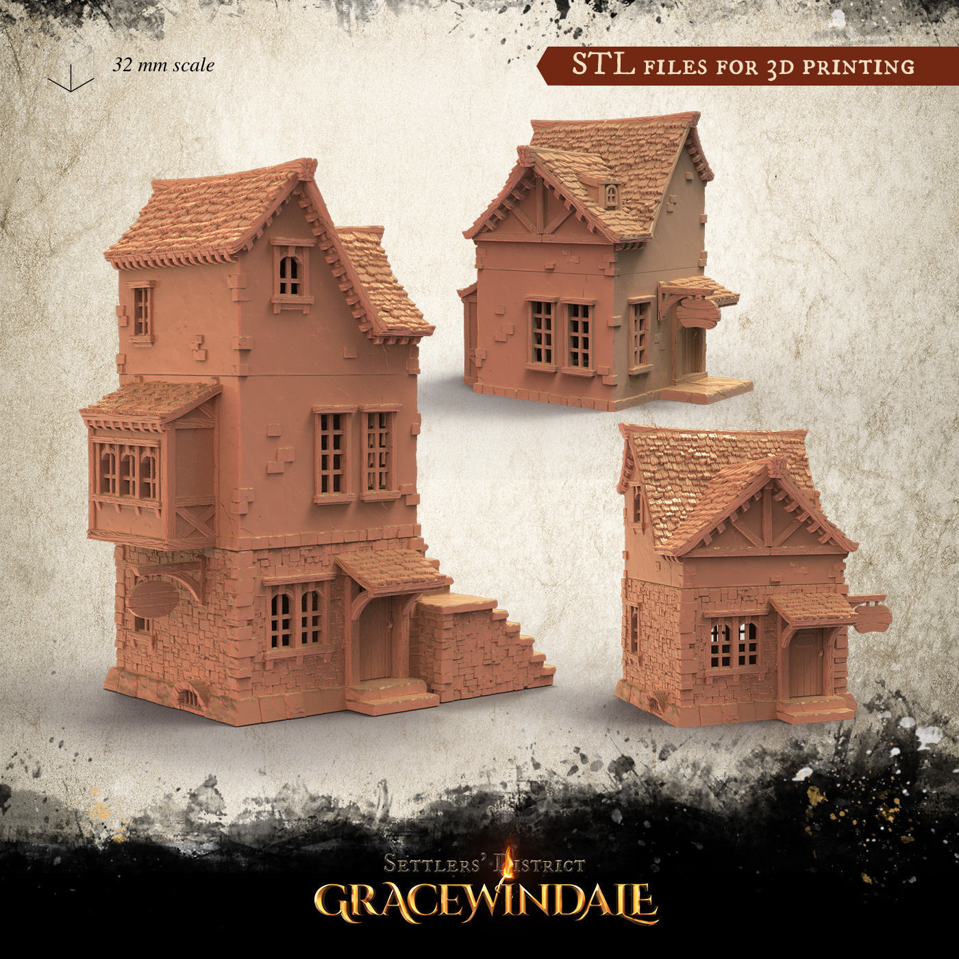 Gracewindale - Town Buildings 3D Model Collection_9