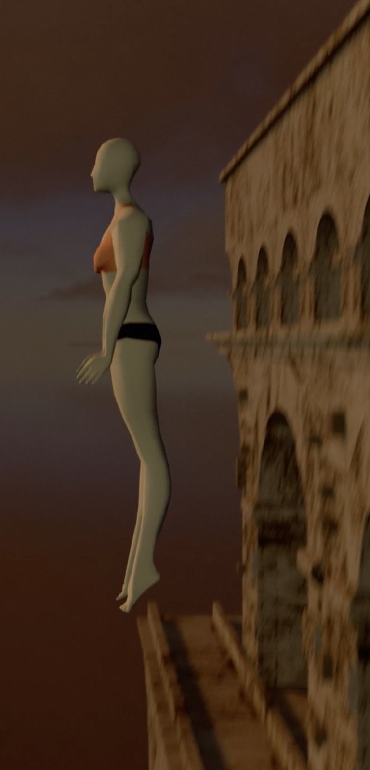 Bridge - Pont Du Gard Jump Animation 3D model_1