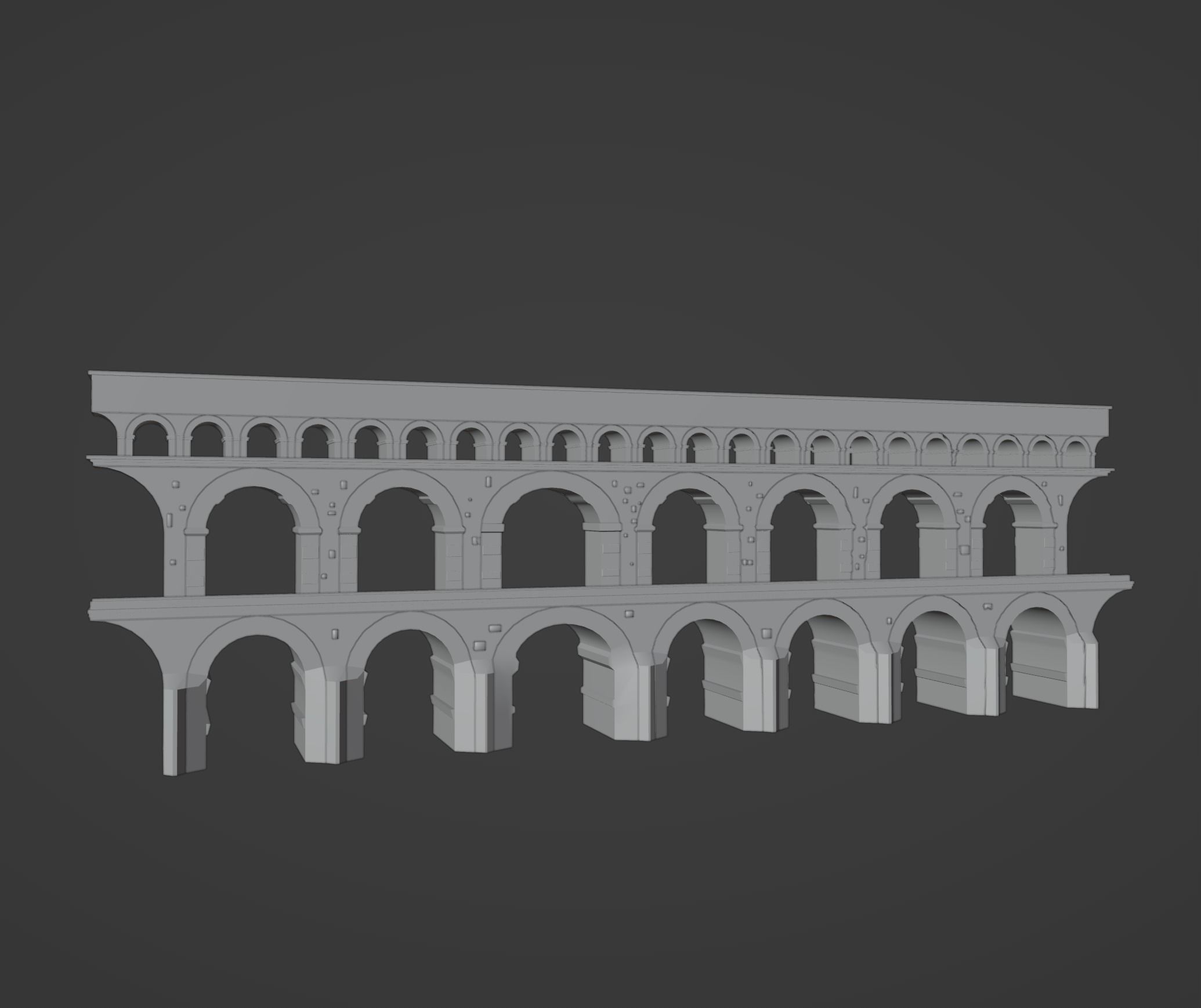 Bridge - Pont Du Gard Jump Animation 3D model_6