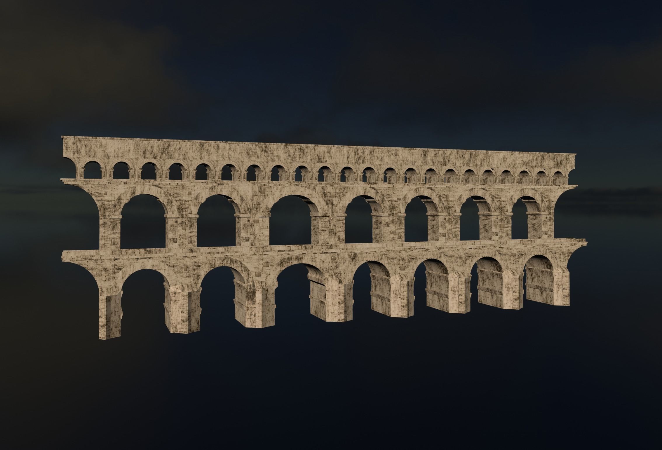 Bridge - Pont Du Gard Jump Animation 3D model_9