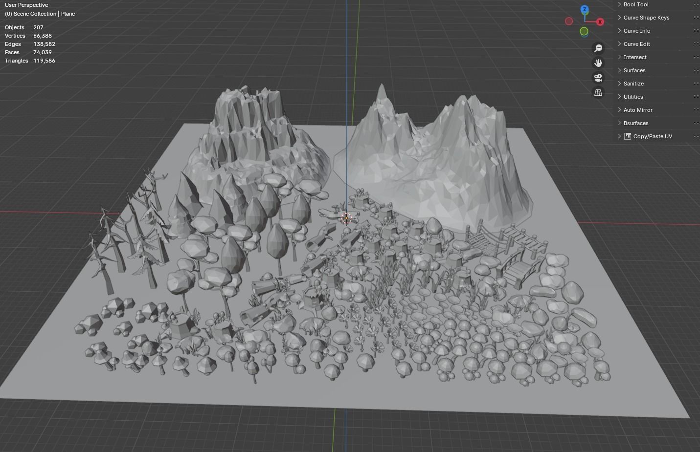 Landscape Assets Pack Low-poly 3D model_4