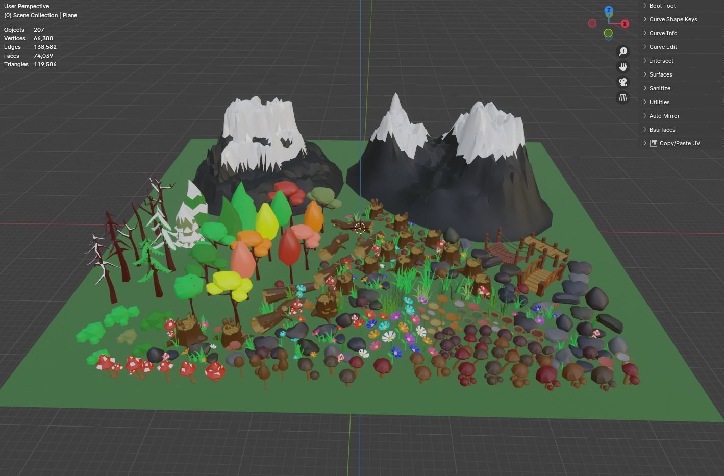 Landscape Assets Pack Low-poly 3D model_1