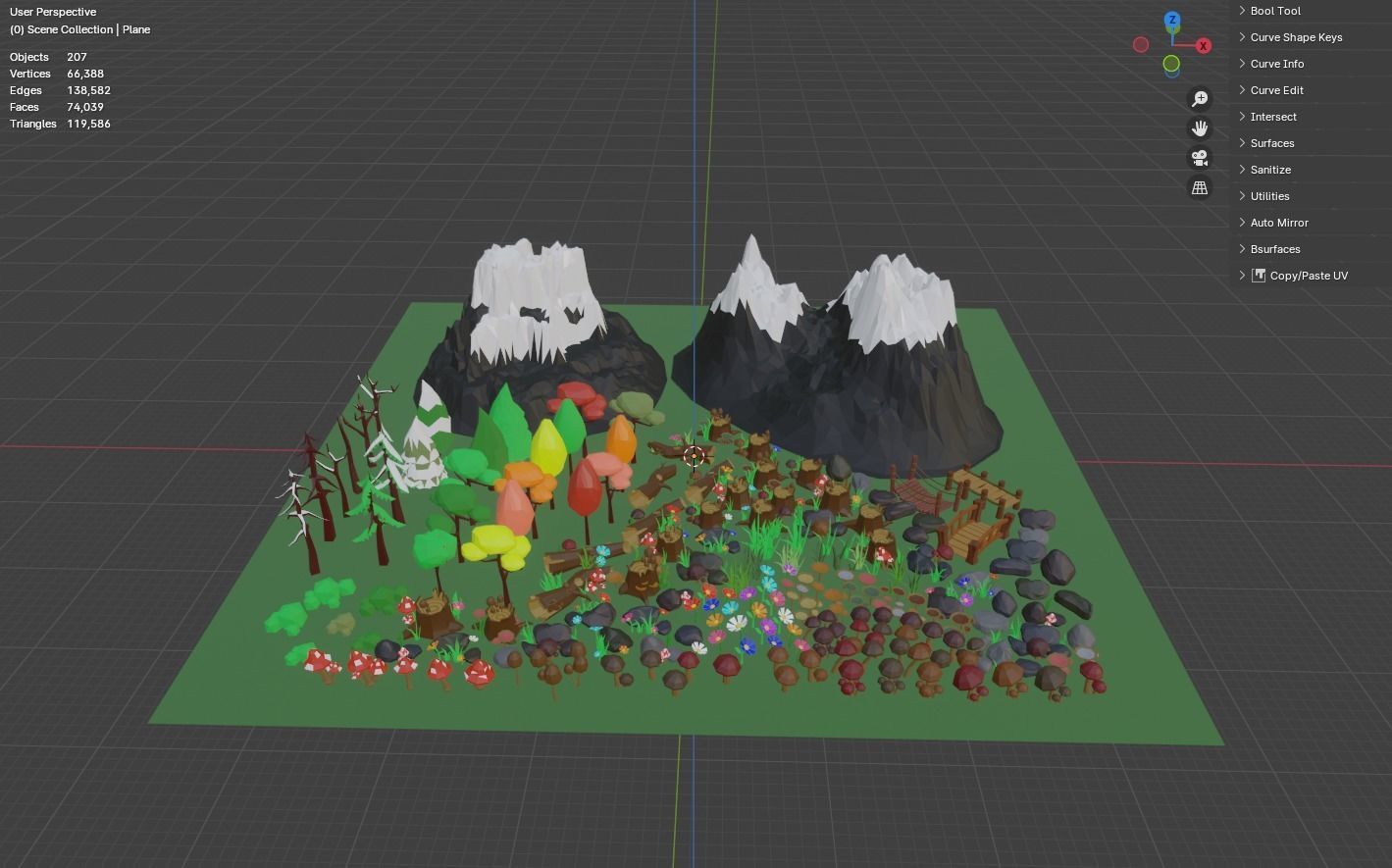Landscape Assets Pack Low-poly 3D model_2
