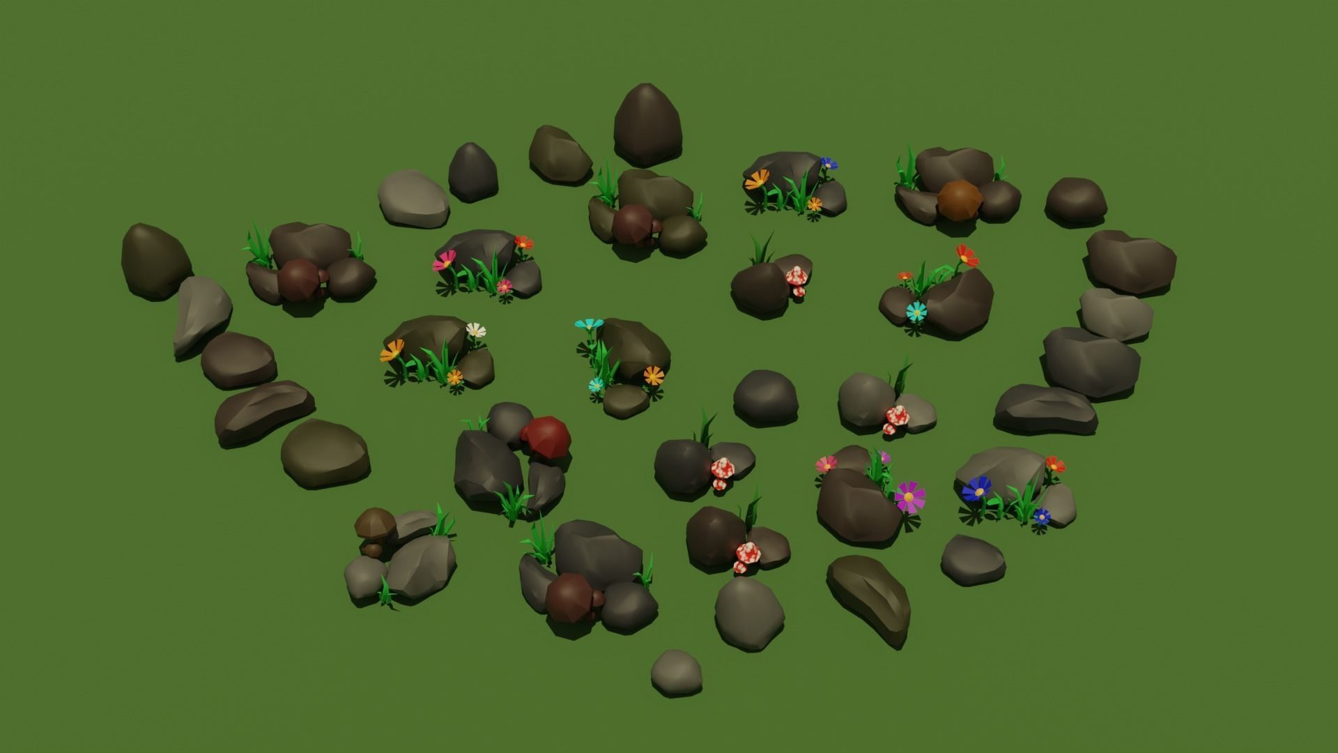 Landscape Assets Pack Low-poly 3D model_10