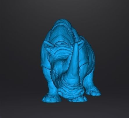 WHITE RHINOCEROS REALISTIC MINIATURE MODEL FOR FANTASY GAMES RPG 3D print model_6
