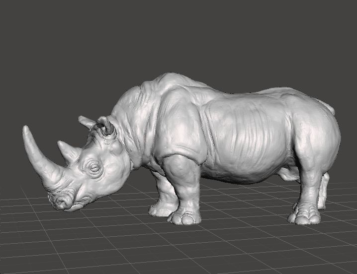 WHITE RHINOCEROS REALISTIC MINIATURE MODEL FOR FANTASY GAMES RPG 3D print model_2