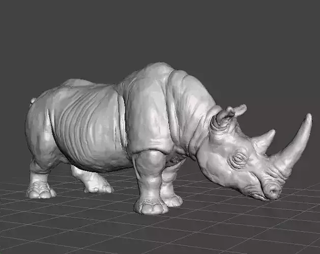 WHITE RHINOCEROS REALISTIC MINIATURE MODEL FOR FANTASY GAMES RPG