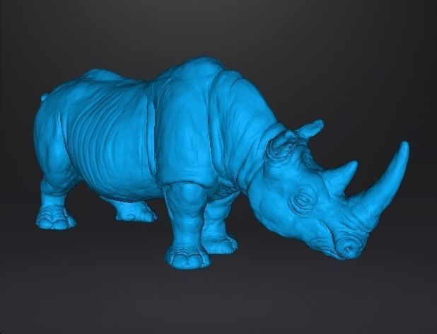 WHITE RHINOCEROS REALISTIC MINIATURE MODEL FOR FANTASY GAMES RPG 3D print model_7