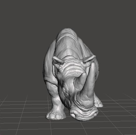 WHITE RHINOCEROS REALISTIC MINIATURE MODEL FOR FANTASY GAMES RPG 3D print model_1