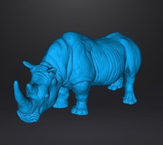 WHITE RHINOCEROS REALISTIC MINIATURE MODEL FOR FANTASY GAMES RPG 3D print model_8