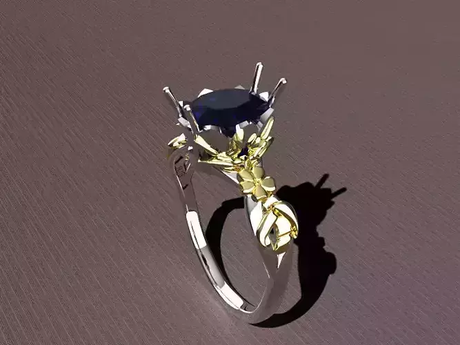Women solitaire ring 3D print model